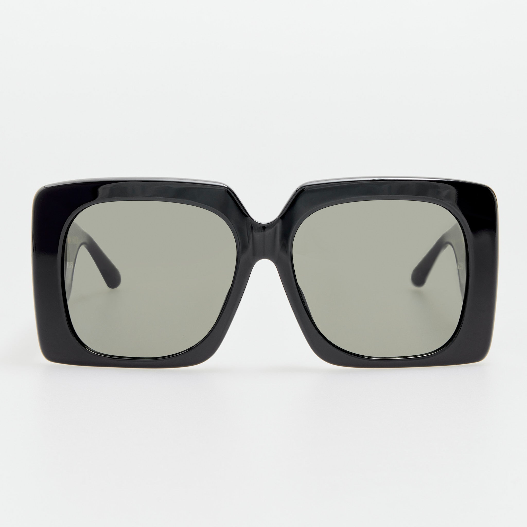 Sierra Sunglasses in Black with Rainbow Sapphires and 22K Gold - LINDA FARROW - Sunglasses -