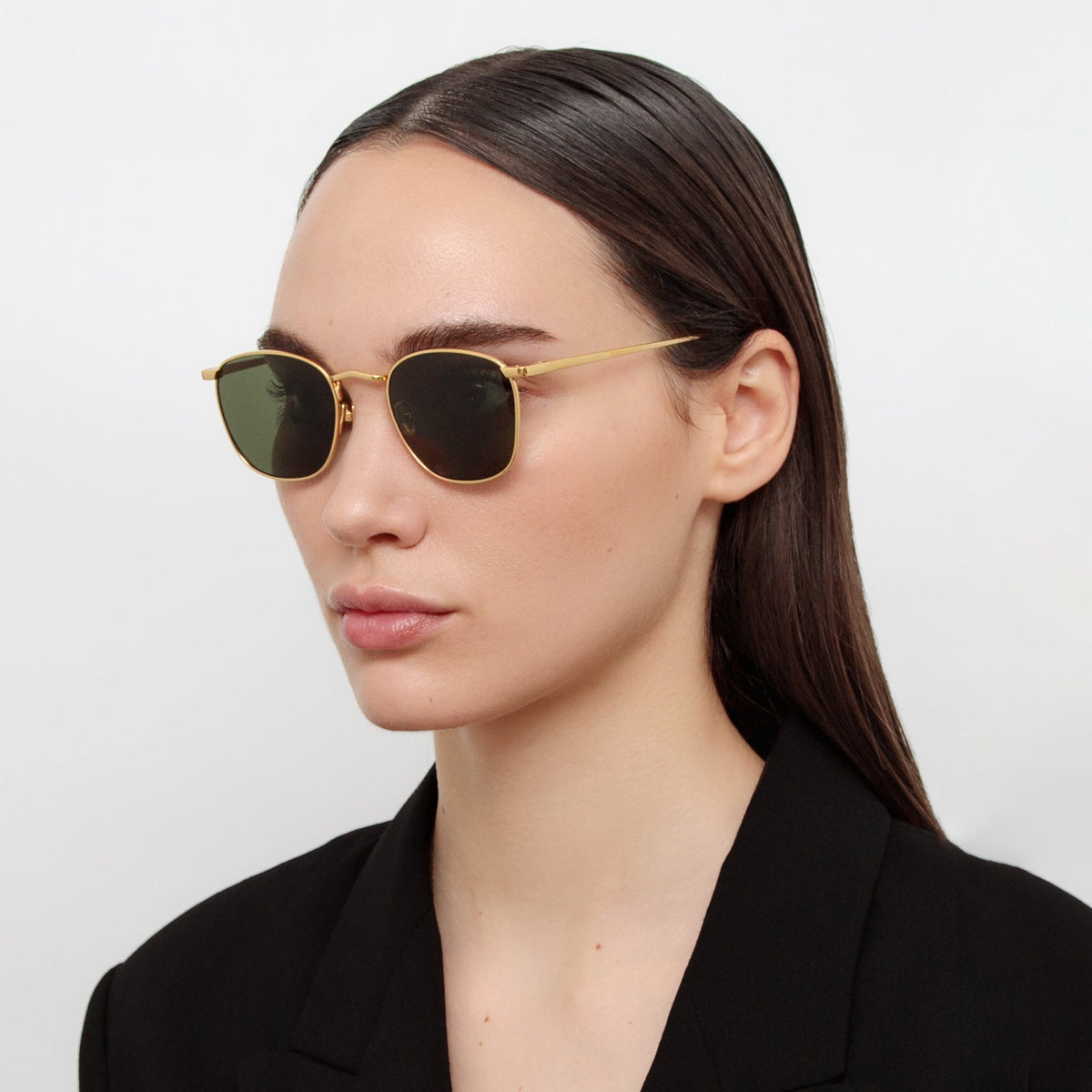 Simon Square Sunglasses in 22K Gold - LINDA FARROW - Sunglasses -