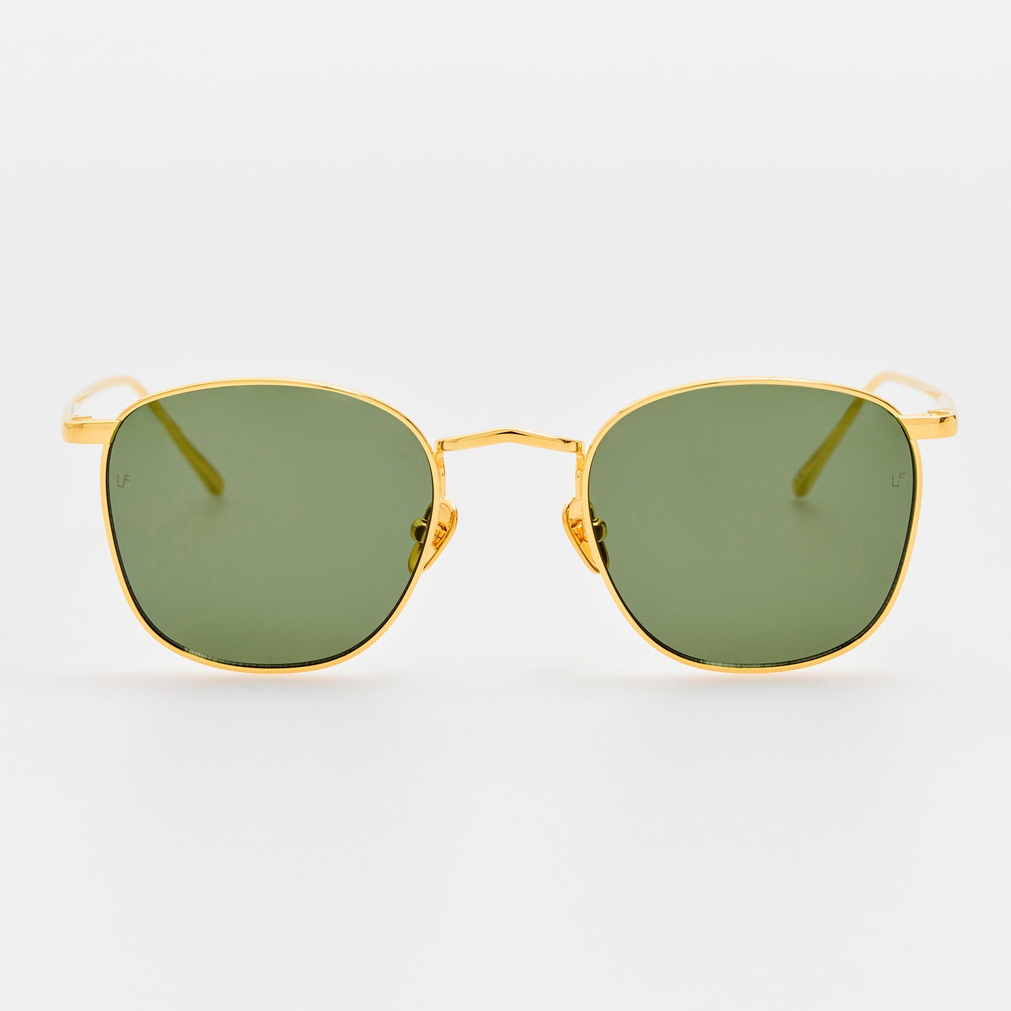 Simon Square Sunglasses in 22K Gold - LINDA FARROW - Sunglasses -