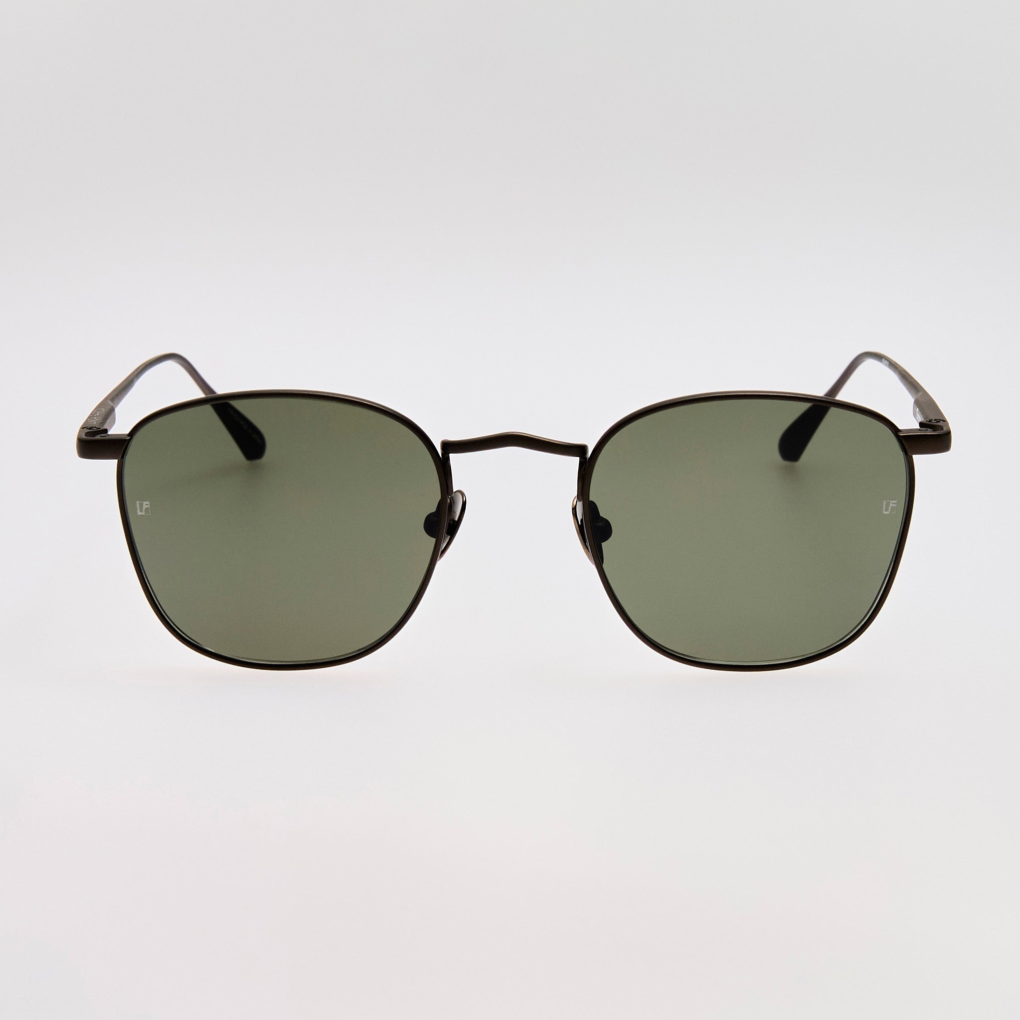 Simon Square Sunglasses in Matt Black Nickel - LINDA FARROW - Sunglasses -