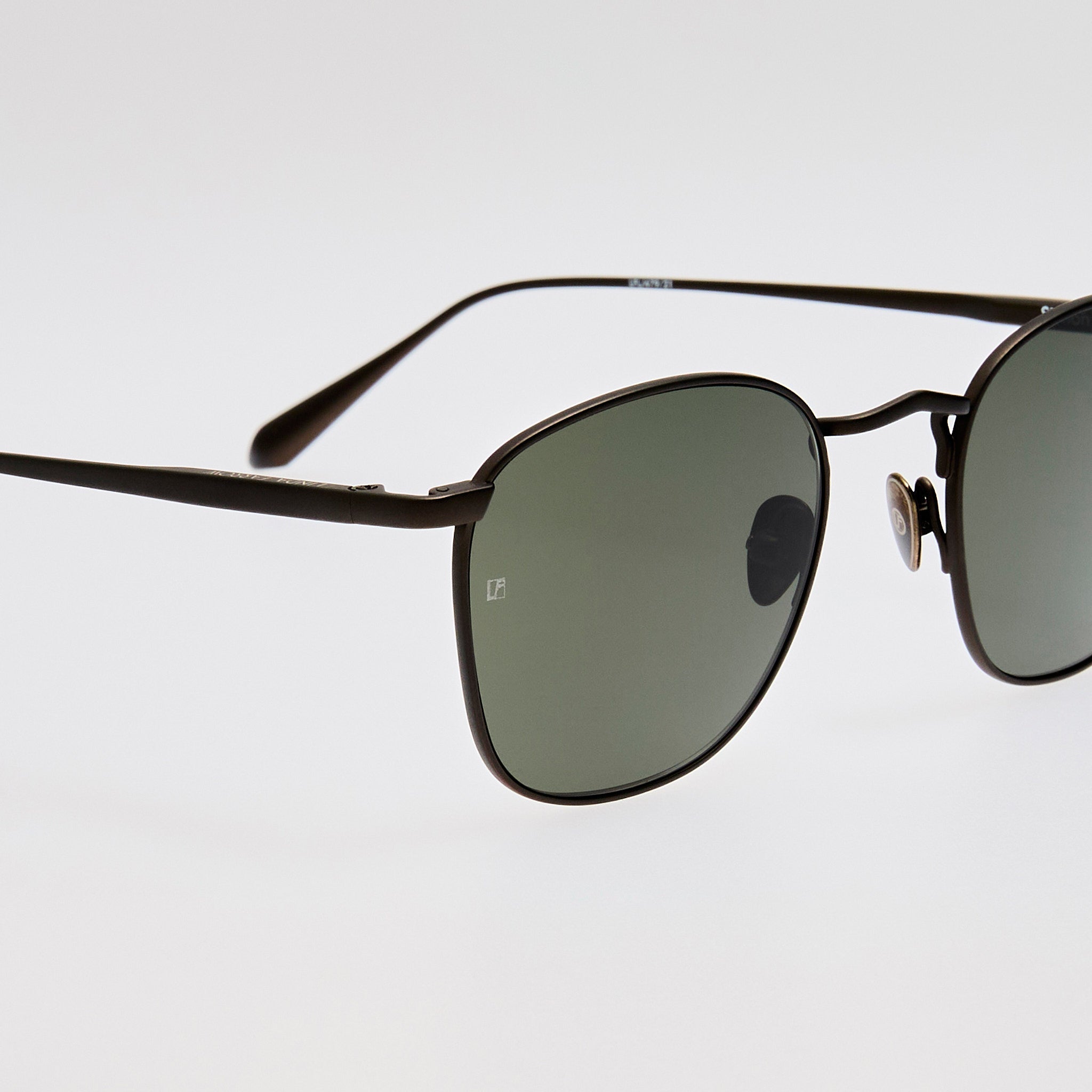 Simon Square Sunglasses in Matt Black Nickel - LINDA FARROW - Sunglasses -