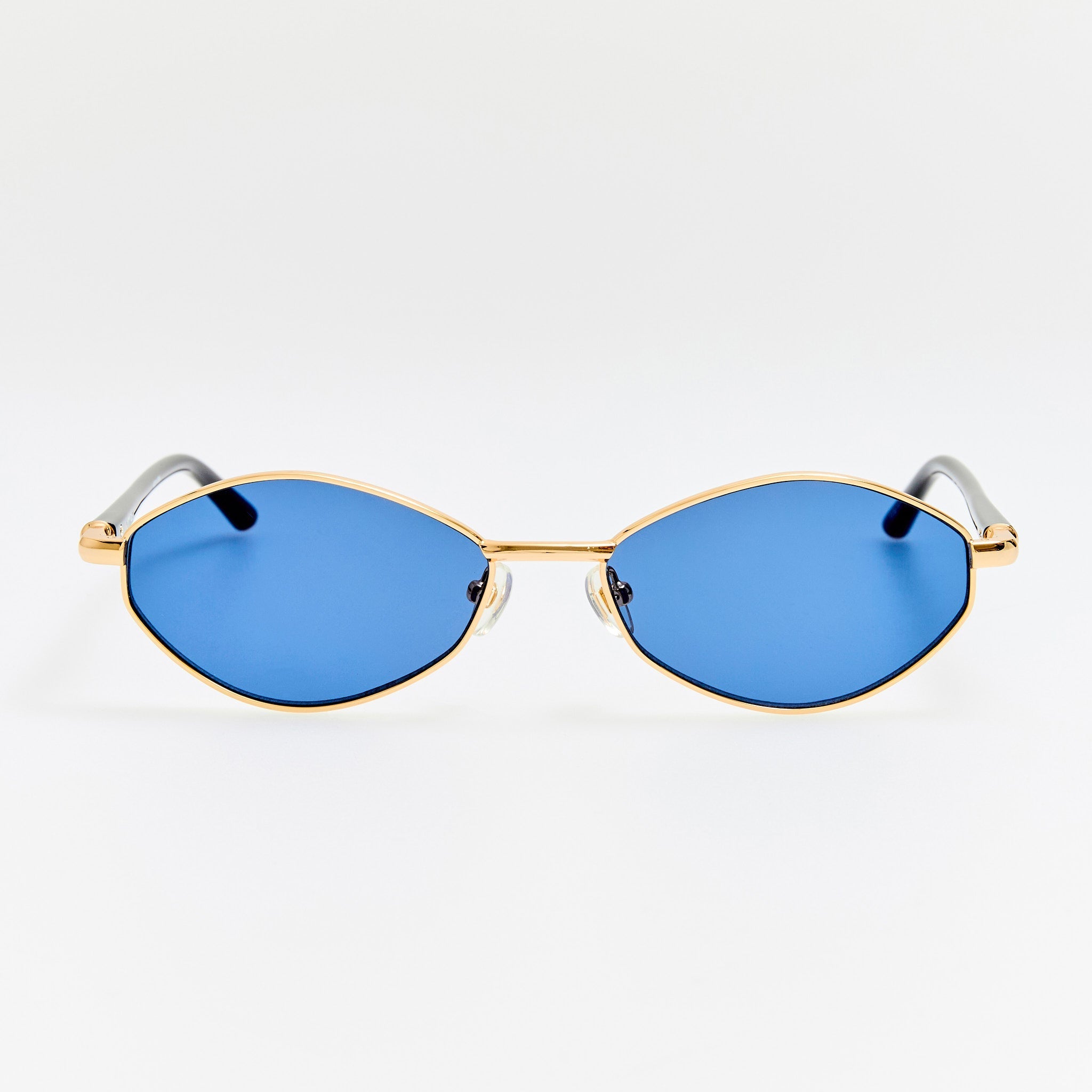 Sirocco Sunglasses in Light Gold and Navy - LINDA FARROW - Sunglasses -