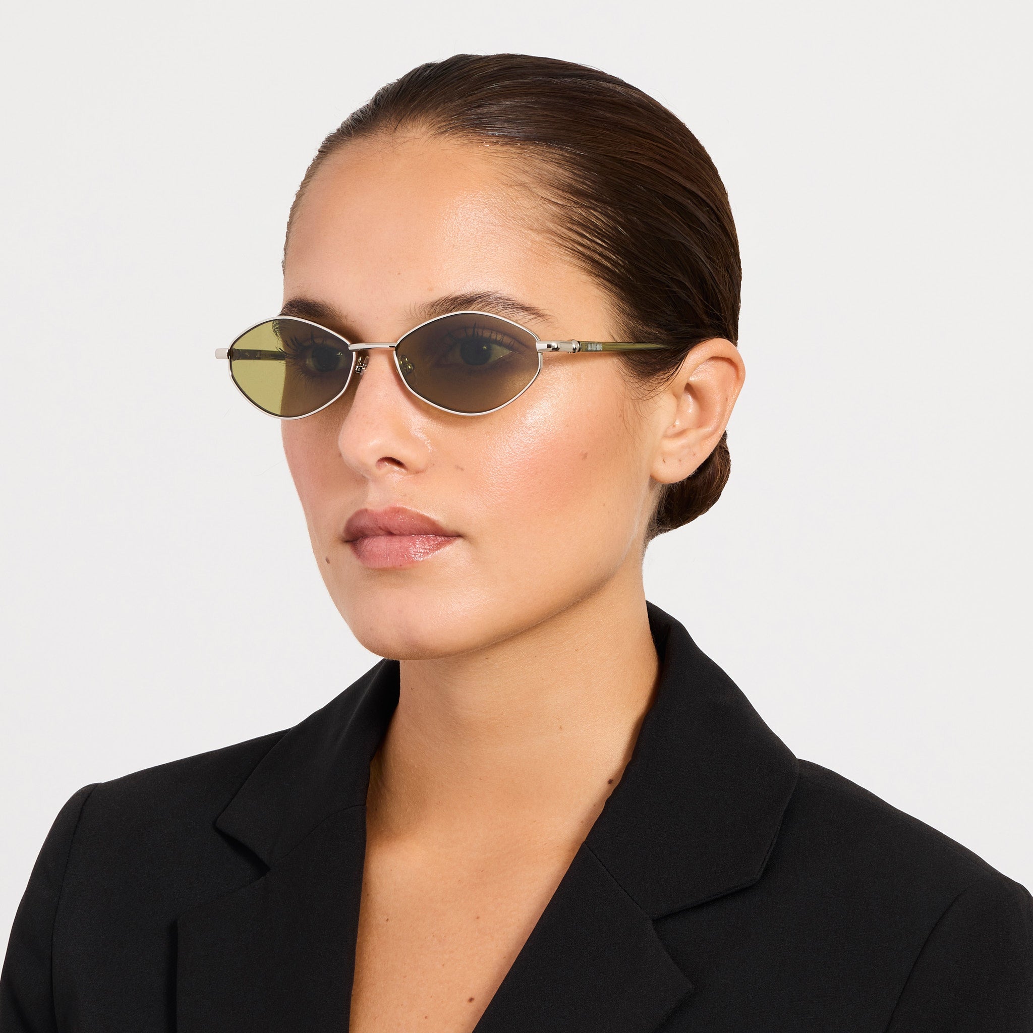 Sirocco Sunglasses in Silver and Khaki - LINDA FARROW-Sunglasses-
