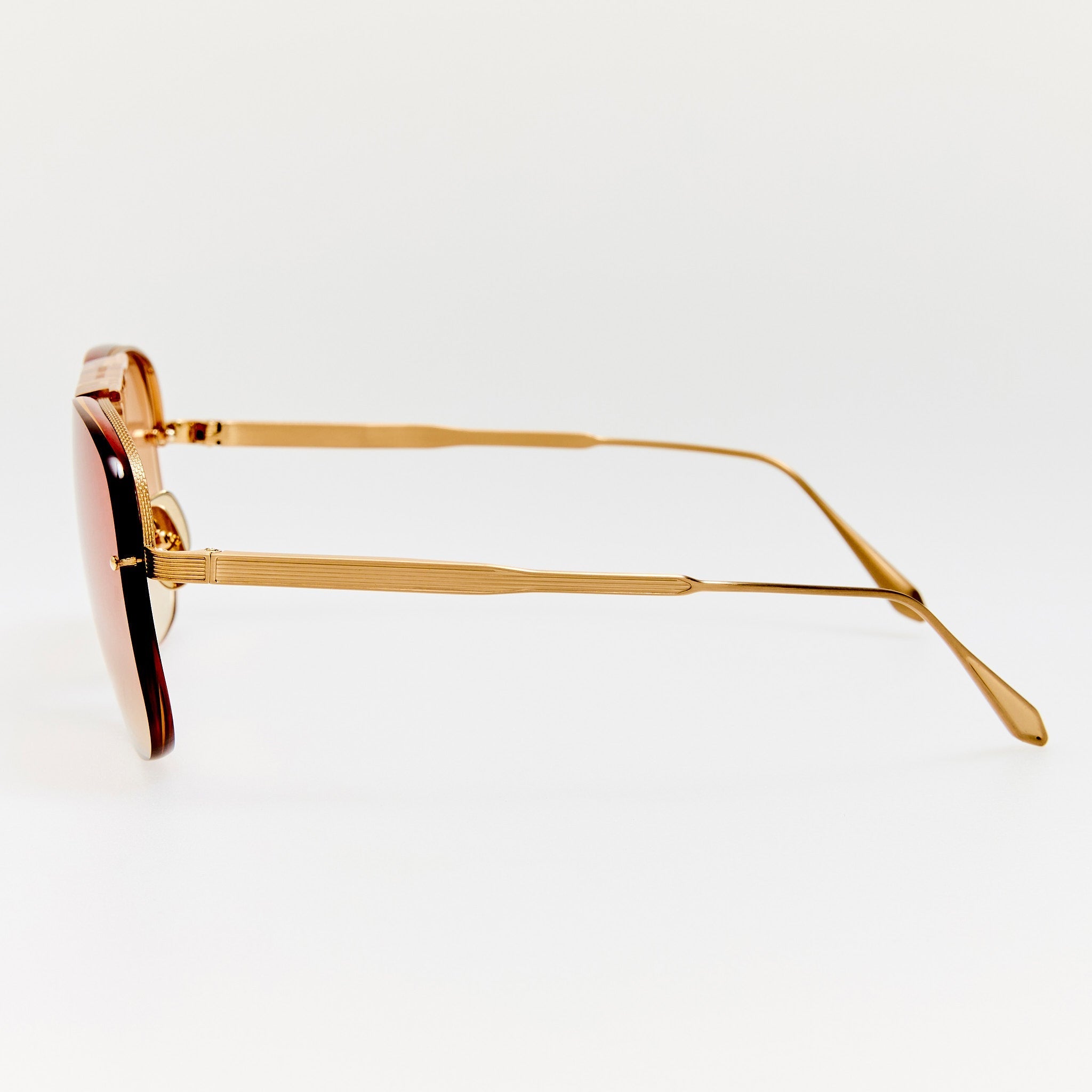 Skye Sunglasses in 22K Gold and Camel - LINDA FARROW - Sunglasses -