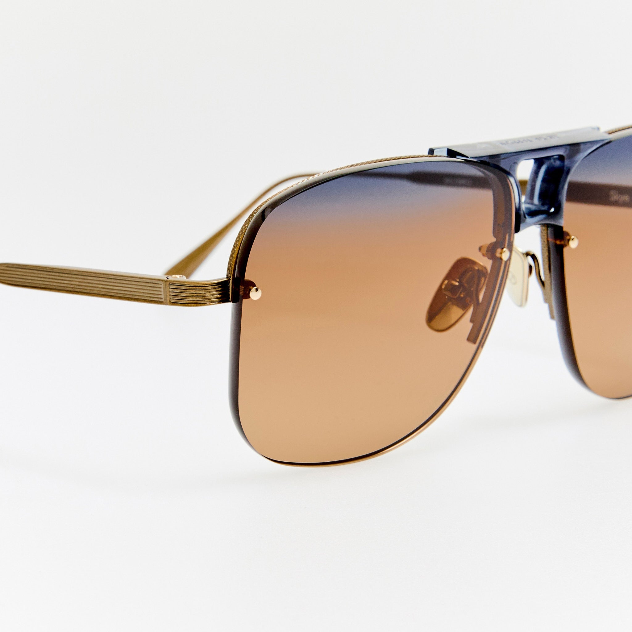 Skye Sunglasses in 22K Gold and Silt - LINDA FARROW - Sunglasses -