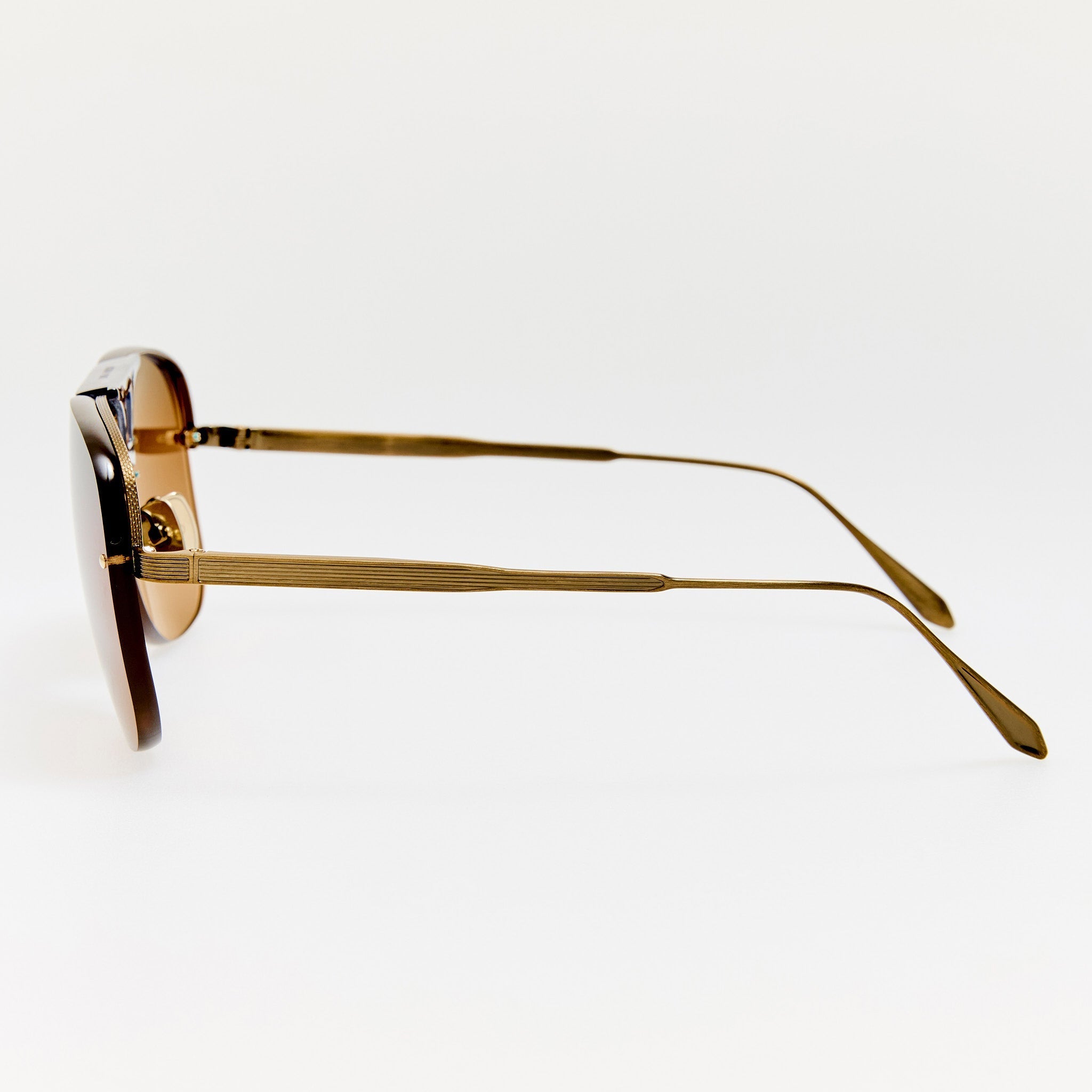 Skye Sunglasses in 22K Gold and Silt - LINDA FARROW - Sunglasses -