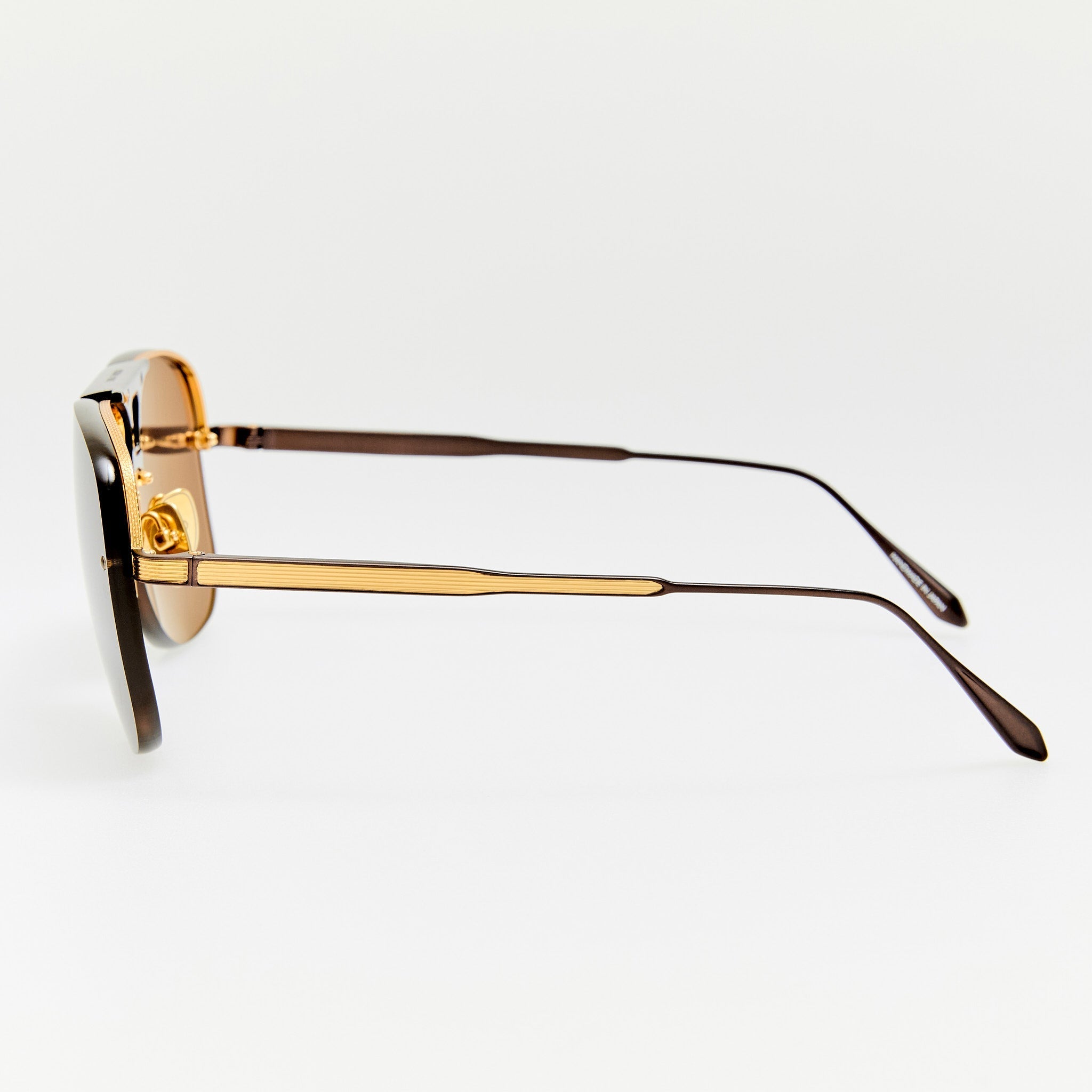 Skye Sunglasses in Matt Nickel and Grey - LINDA FARROW - Sunglasses -