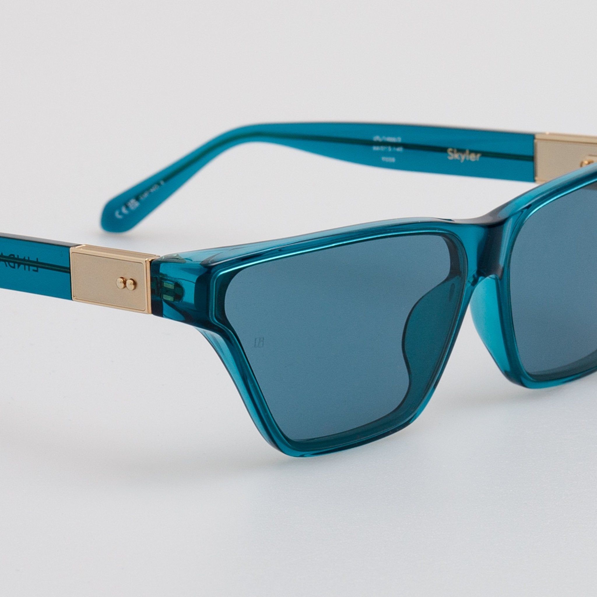 Skyler Cat - Eye Sunglasses in Aqua - LINDA FARROW - Sunglasses -