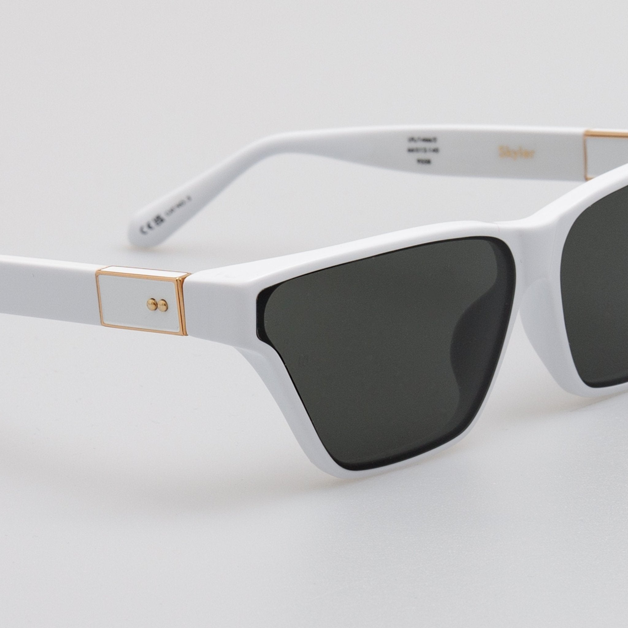 Skyler Cat - Eye Sunglasses in White - LINDA FARROW - Sunglasses -