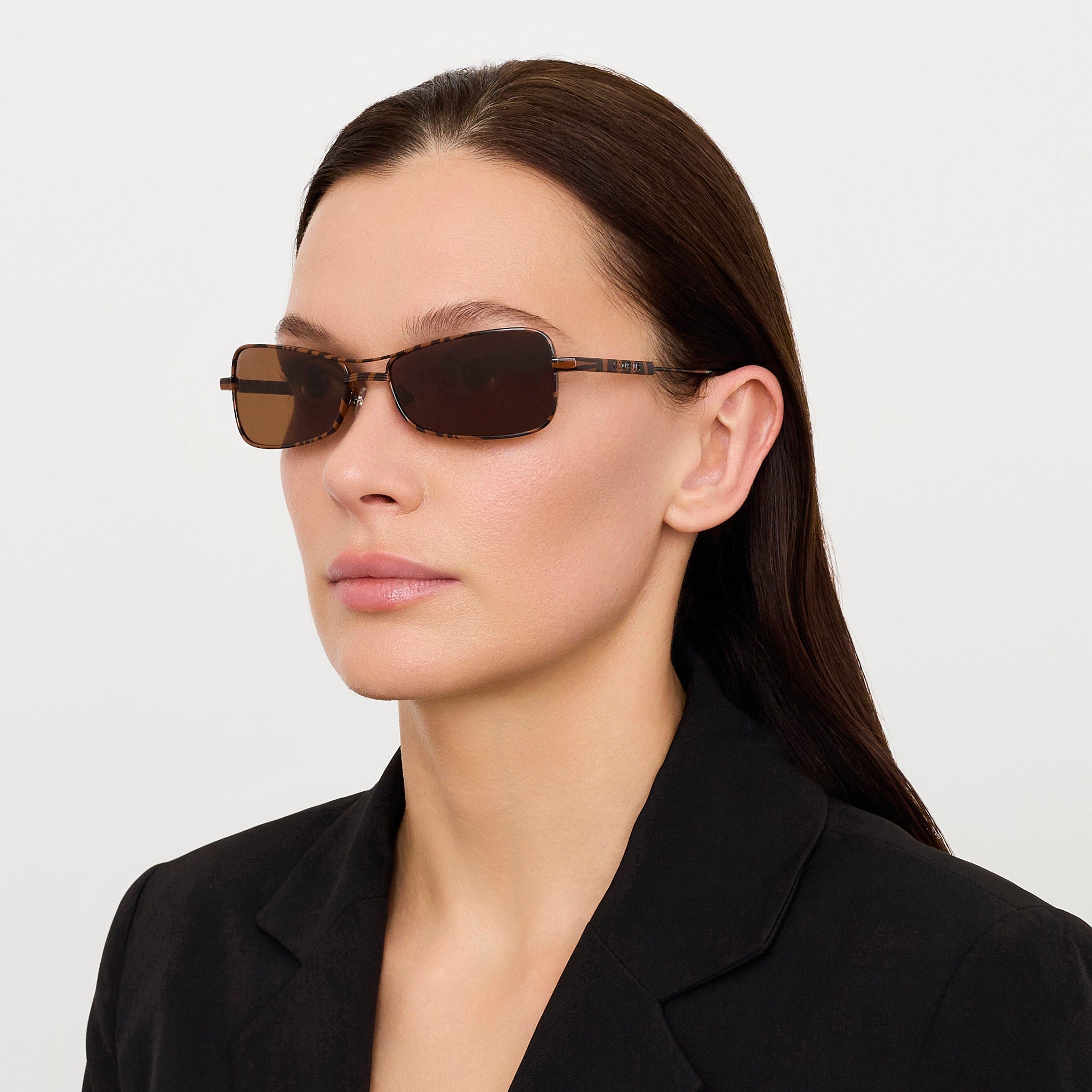 Statzione Sunglasses in Brown Zebra - LINDA FARROW - Sunglasses -