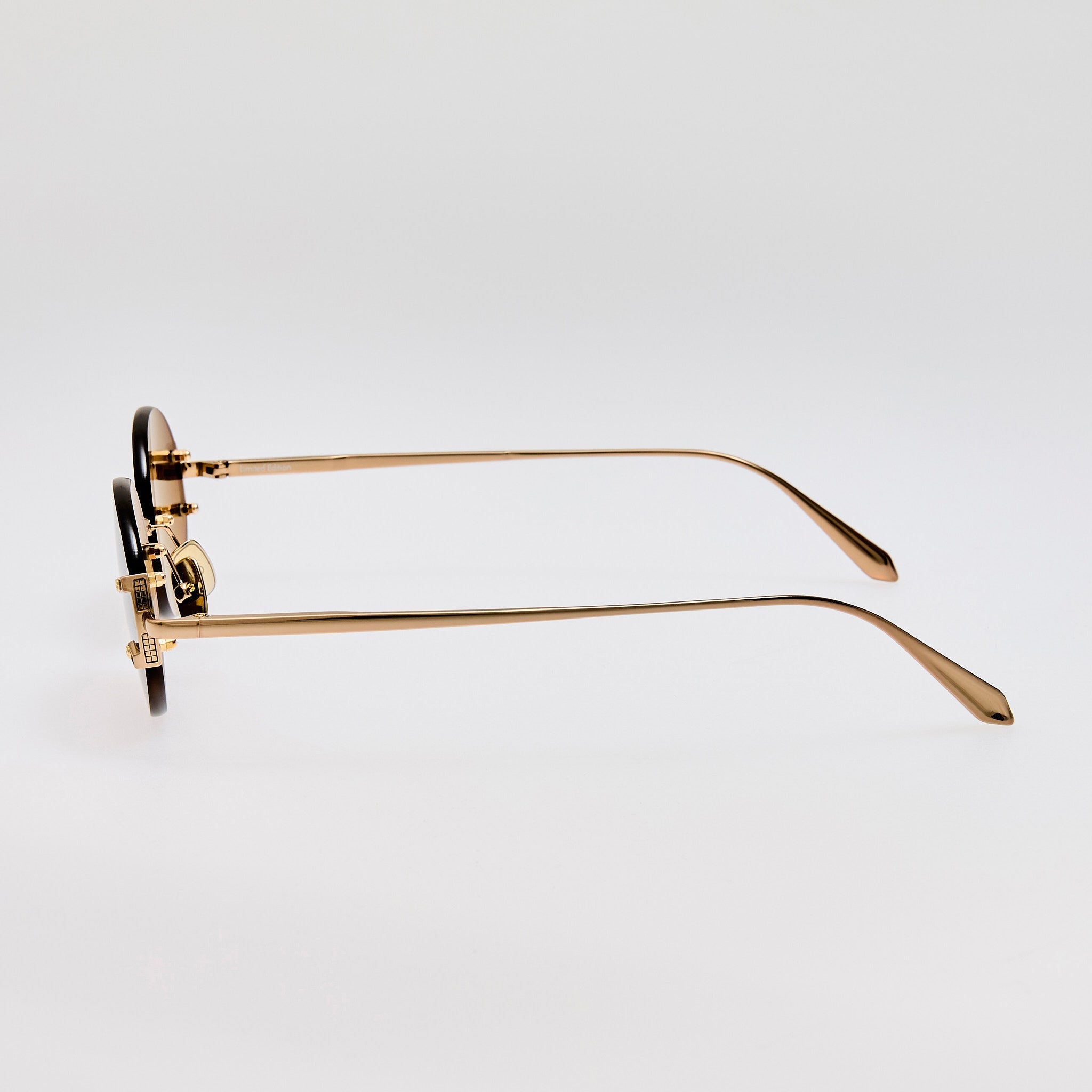 Stella Sunglasses in 22K Gold and Brown - LINDA FARROW - Sunglasses -
