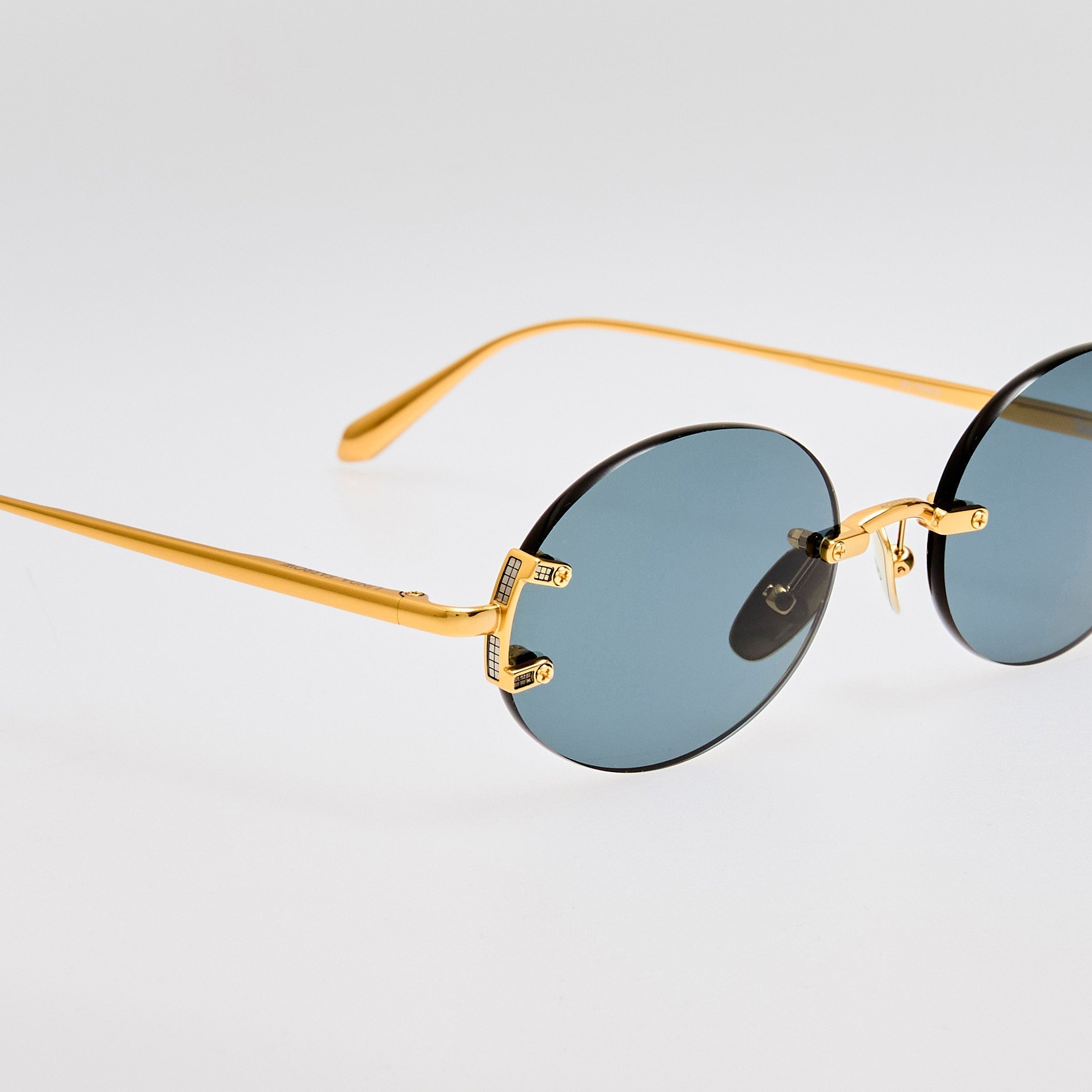 Stella Sunglasses in 22K Gold and Grey - LINDA FARROW - Sunglasses -