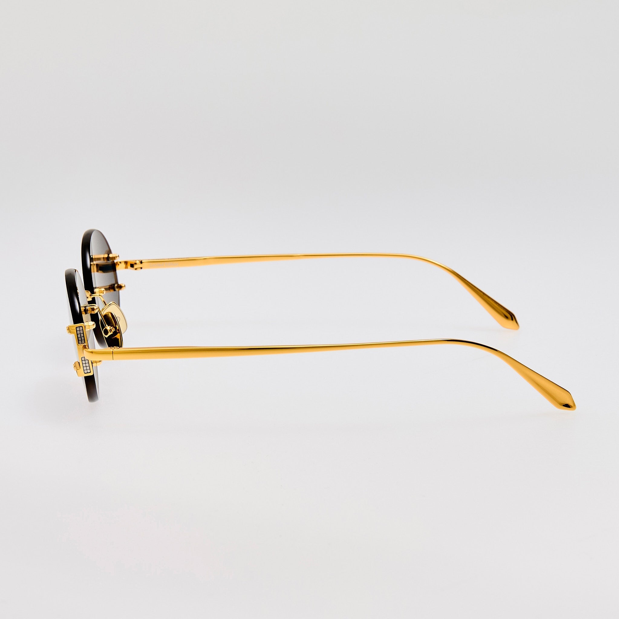 Stella Sunglasses in 22K Gold and Grey - LINDA FARROW - Sunglasses -