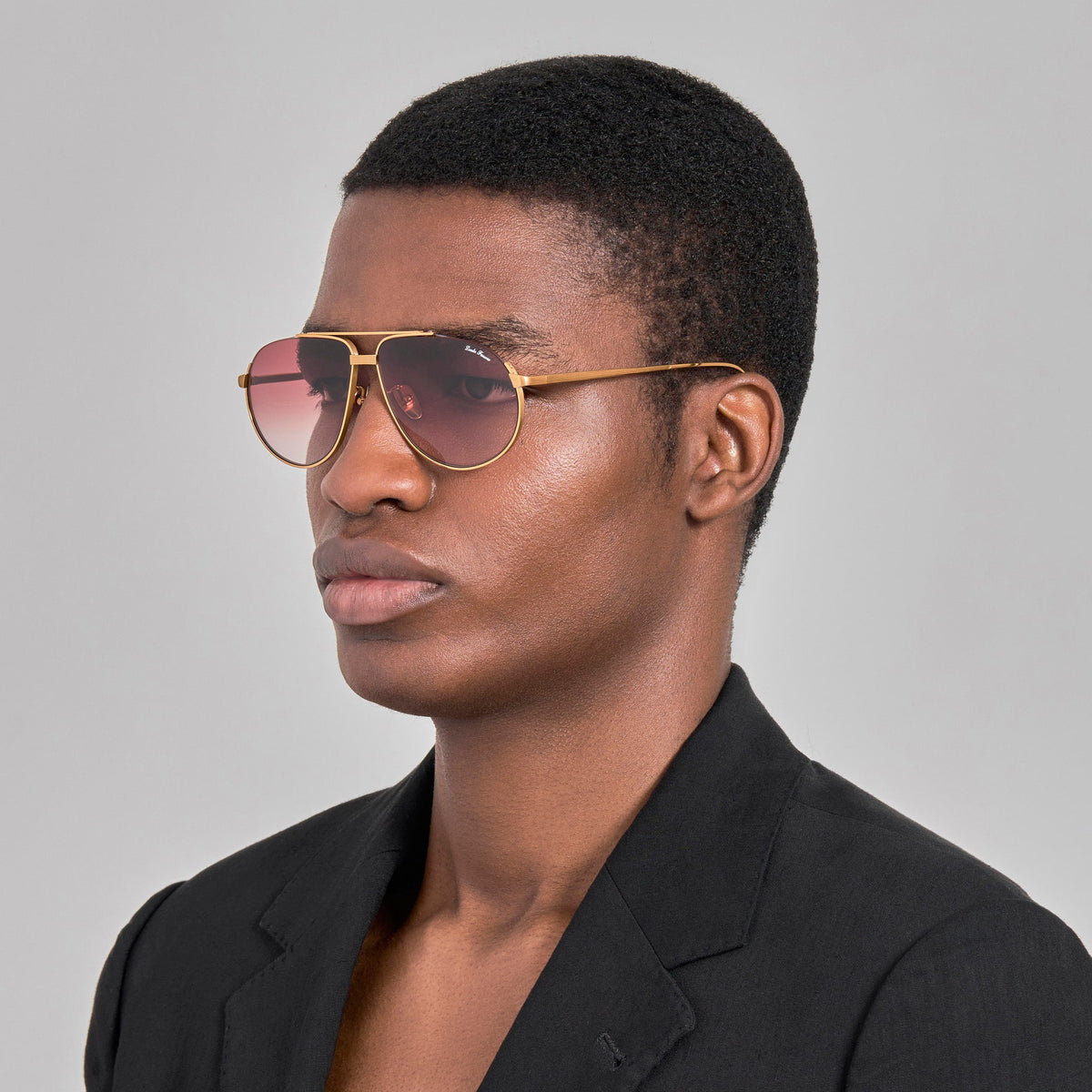 Stevie Sunglasses in 22K Gold and Red - LINDA FARROW-Sunglasses-
