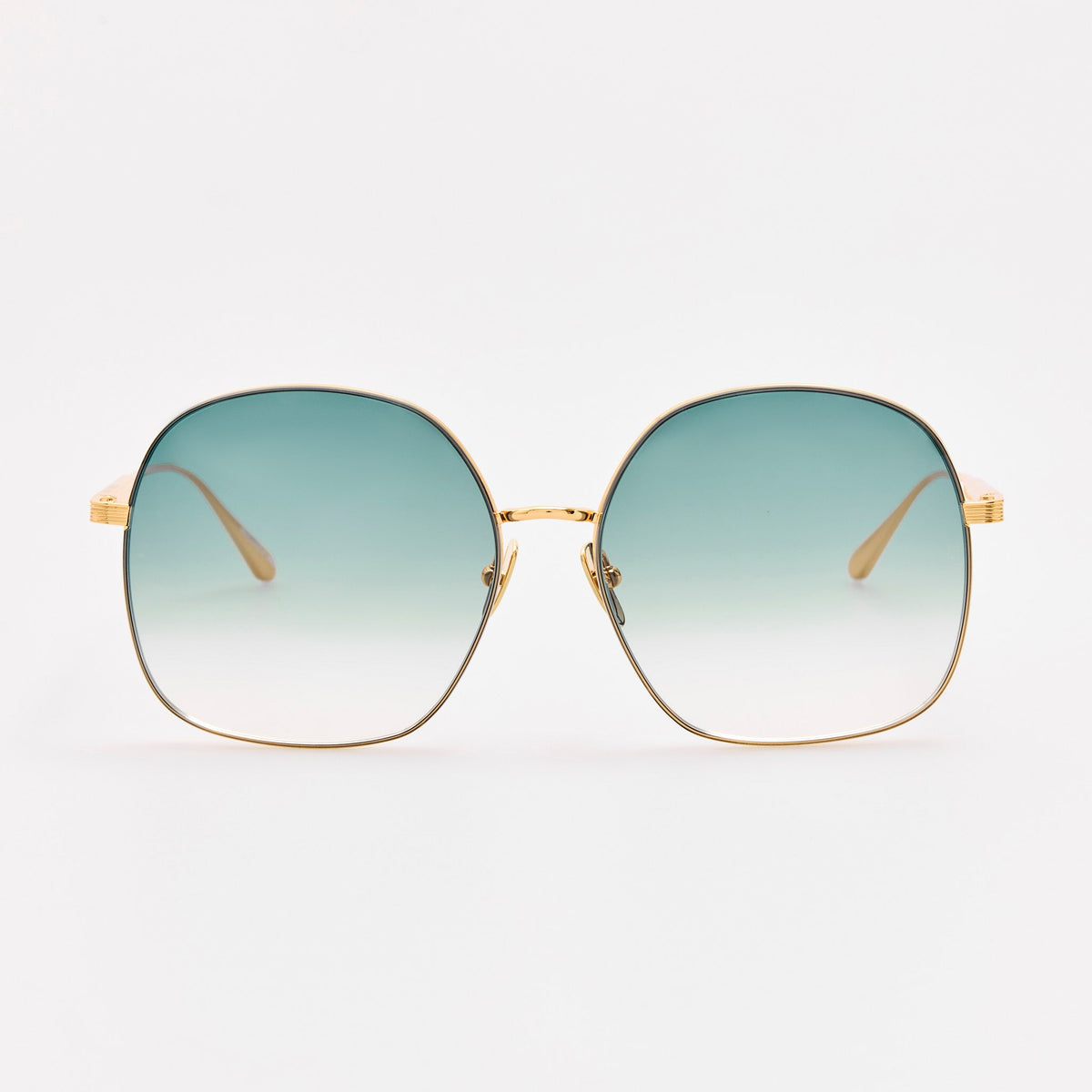Suki Sunglasses in 22K Gold and Aqua - LINDA FARROW-Sunglasses-