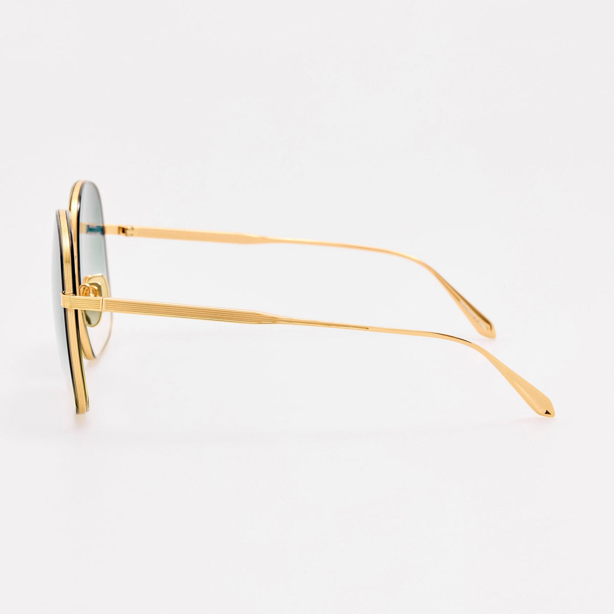 Suki Sunglasses in 22K Gold and Aqua - LINDA FARROW-Sunglasses-