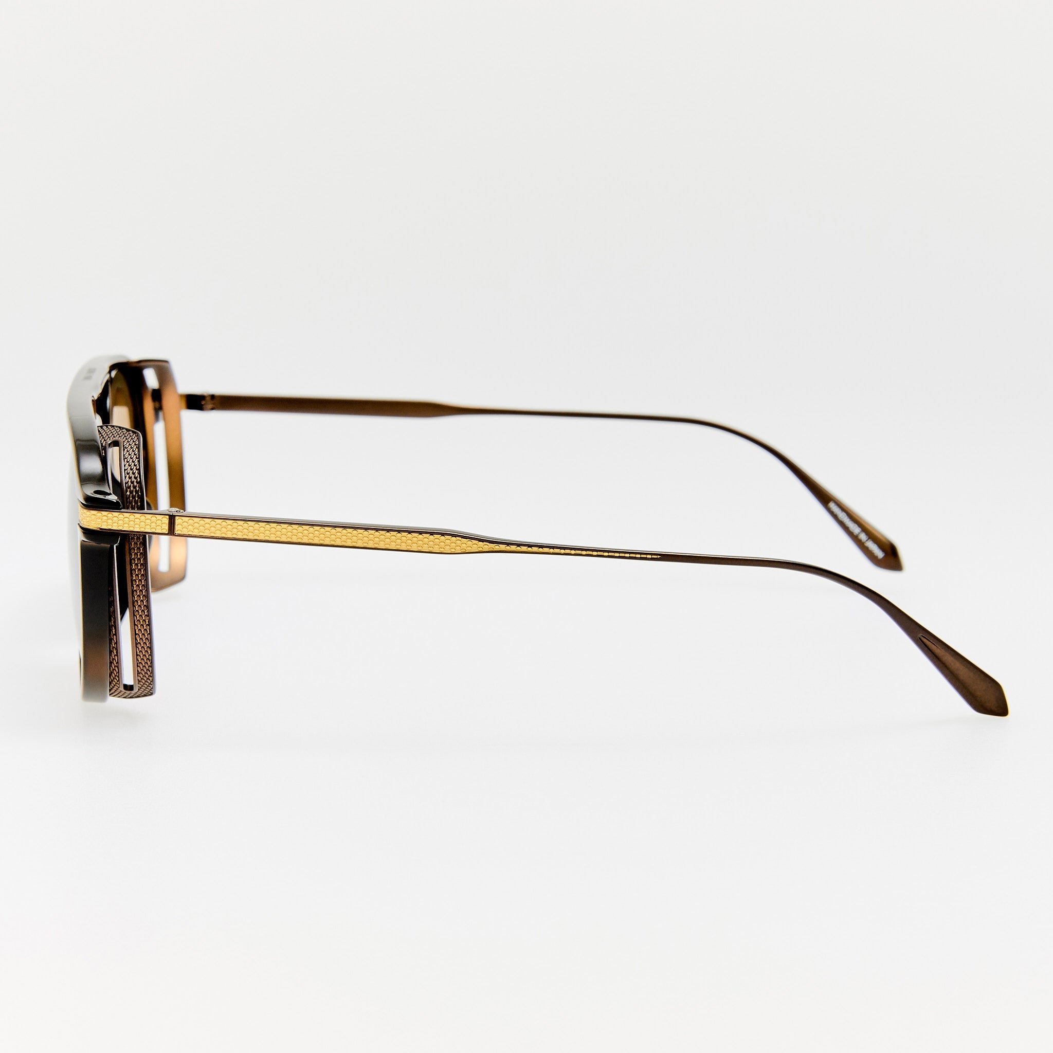 Sutton Sunglasses in 22K Gold and Black - LINDA FARROW - Sunglasses -