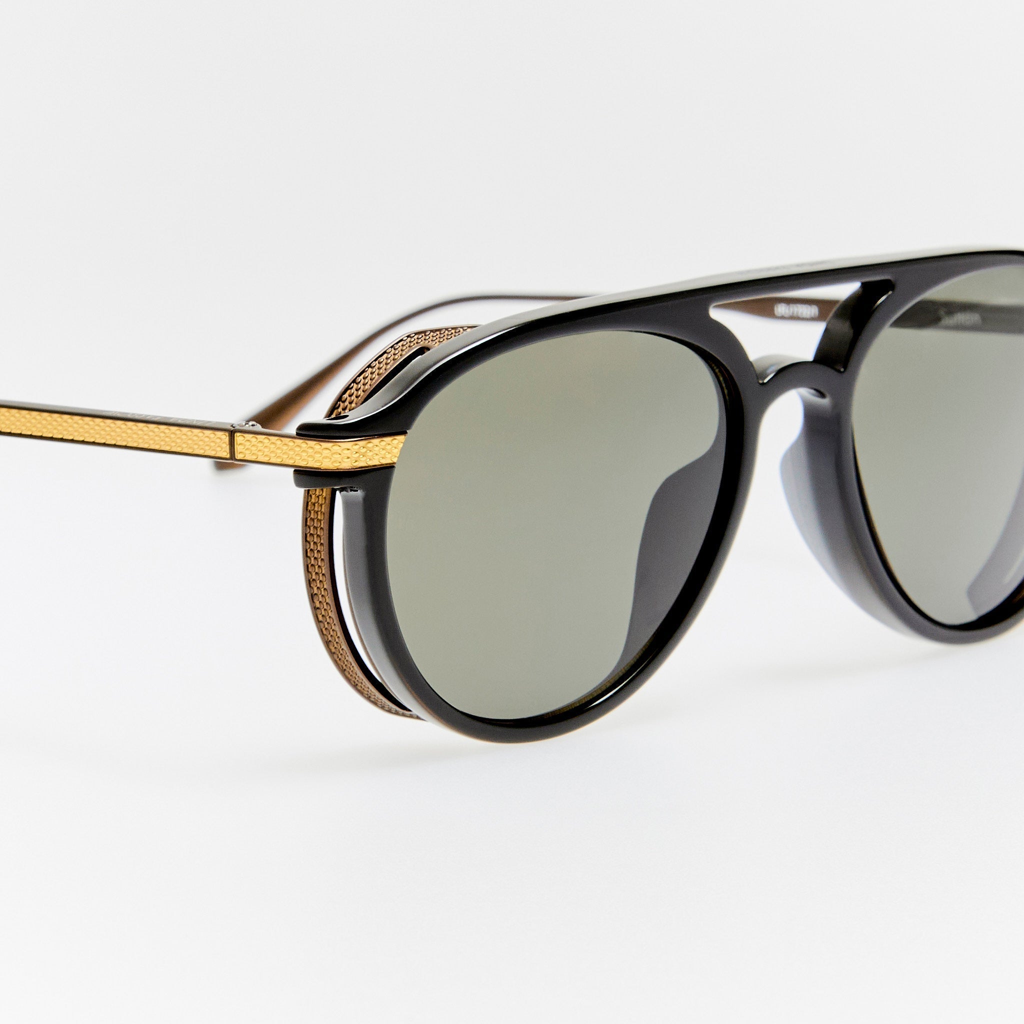 Sutton Sunglasses in 22K Gold and Black - LINDA FARROW - Sunglasses -
