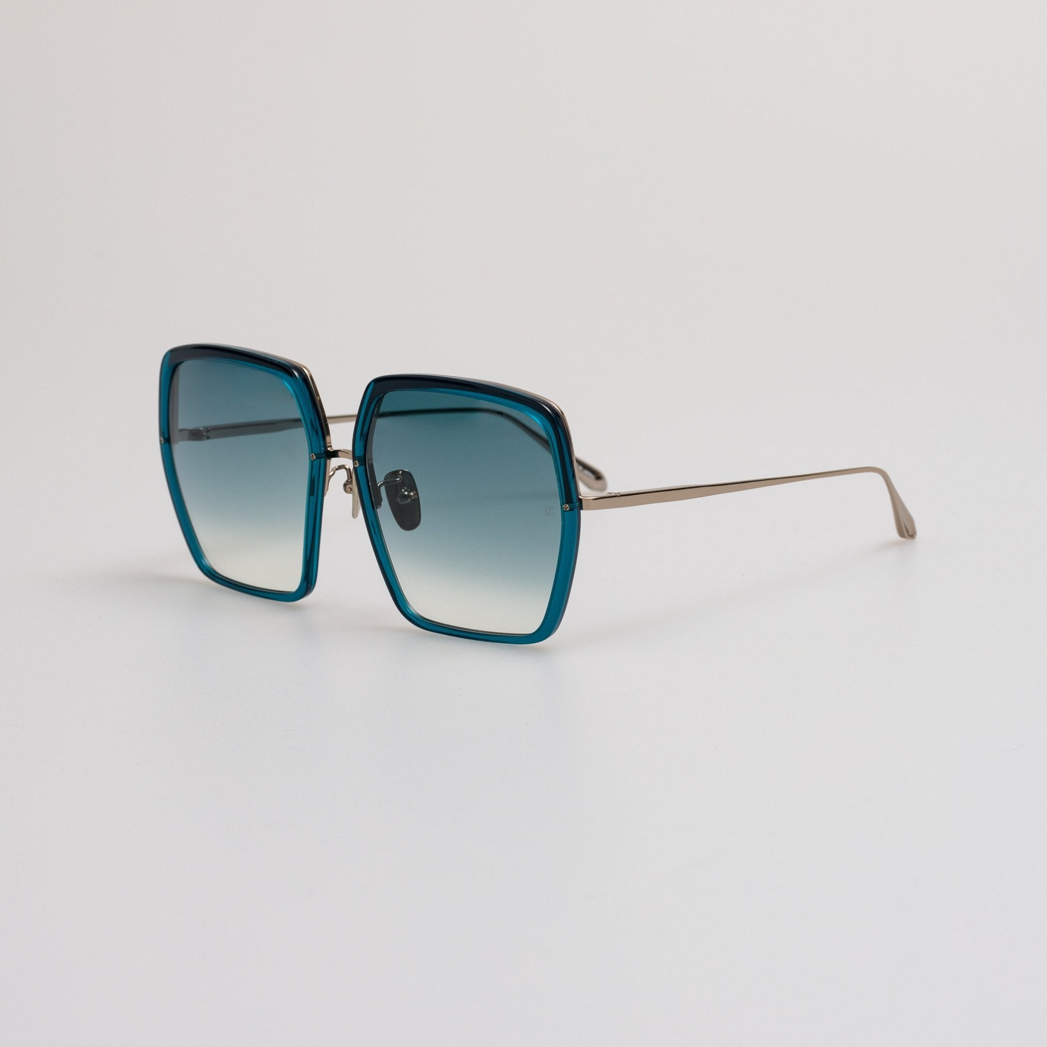 Syan Oversize Sunglasses in Aqua - LINDA FARROW - Sunglasses -