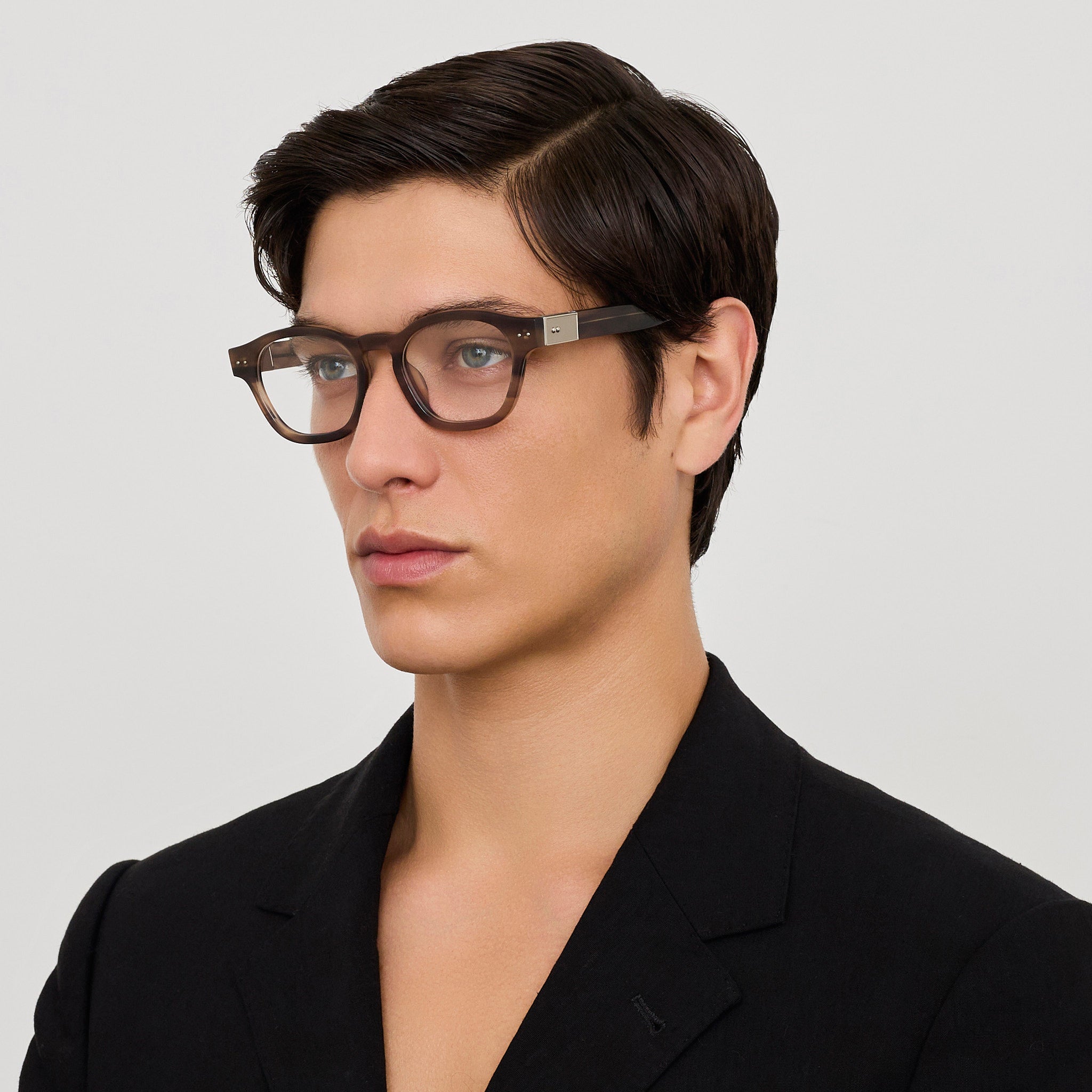 Talbot Optical in Grey Horn - LINDA FARROW - Optical Frame -