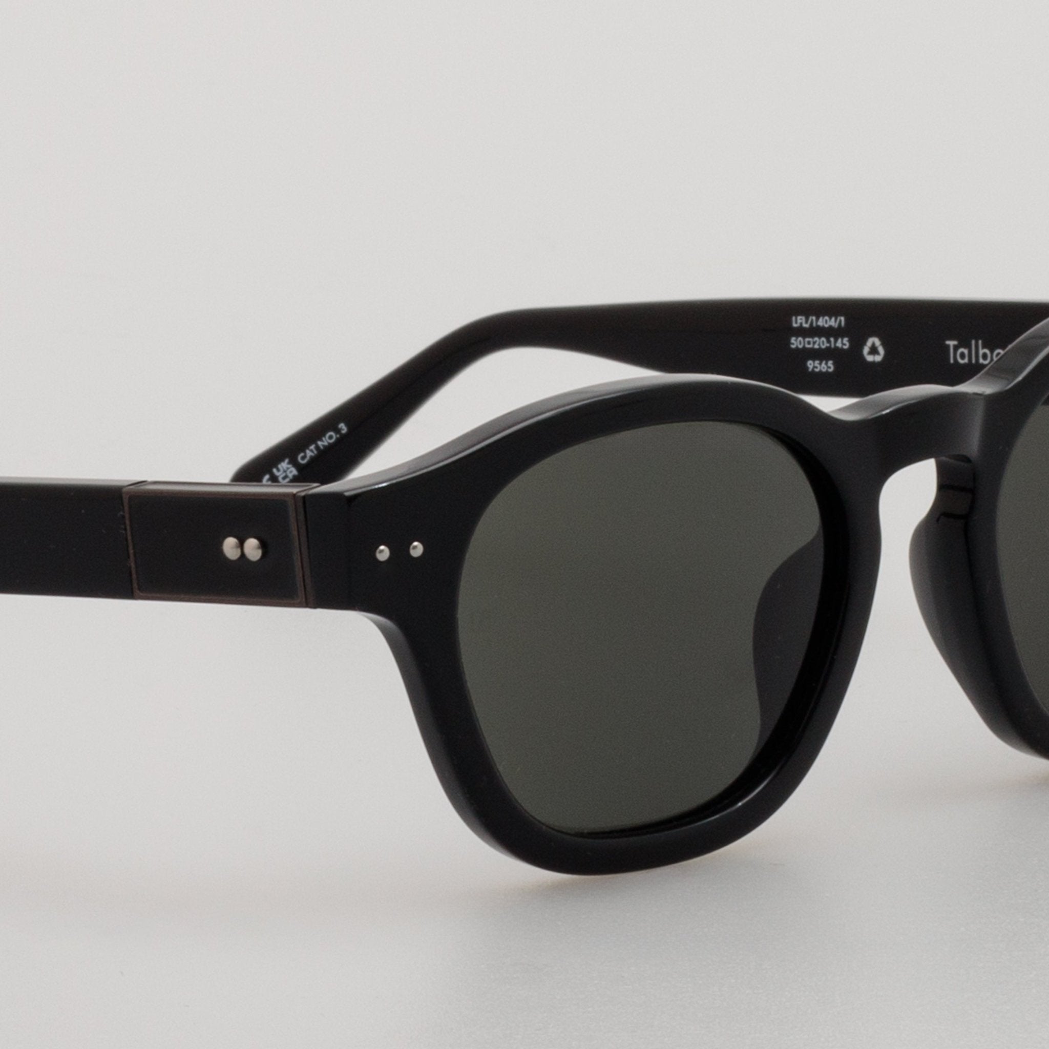 Talbot Sunglasses in Black Matt Nickel - LINDA FARROW - Sunglasses -