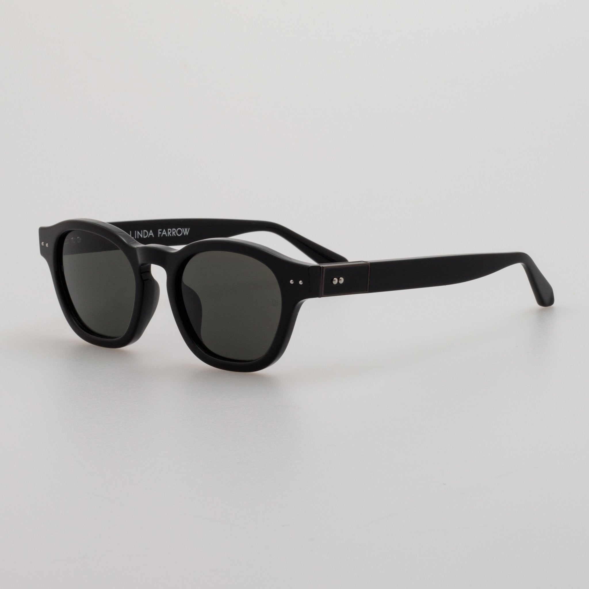 Talbot Sunglasses in Black Matt Nickel - LINDA FARROW - Sunglasses -