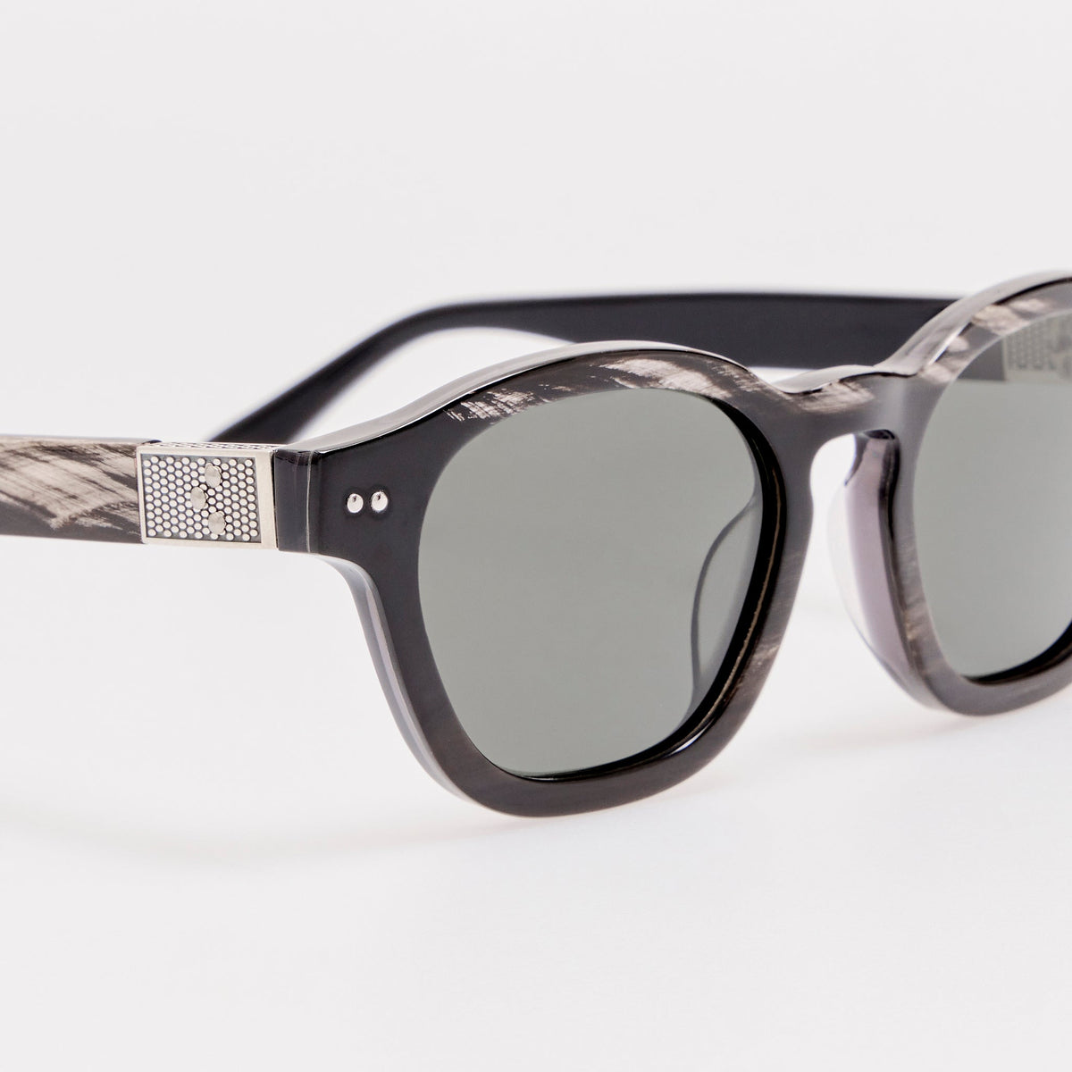 Talbot Sunglasses in Buffalo Horn and 925 Sterling Silver - LINDA FARROW-Sunglasses-