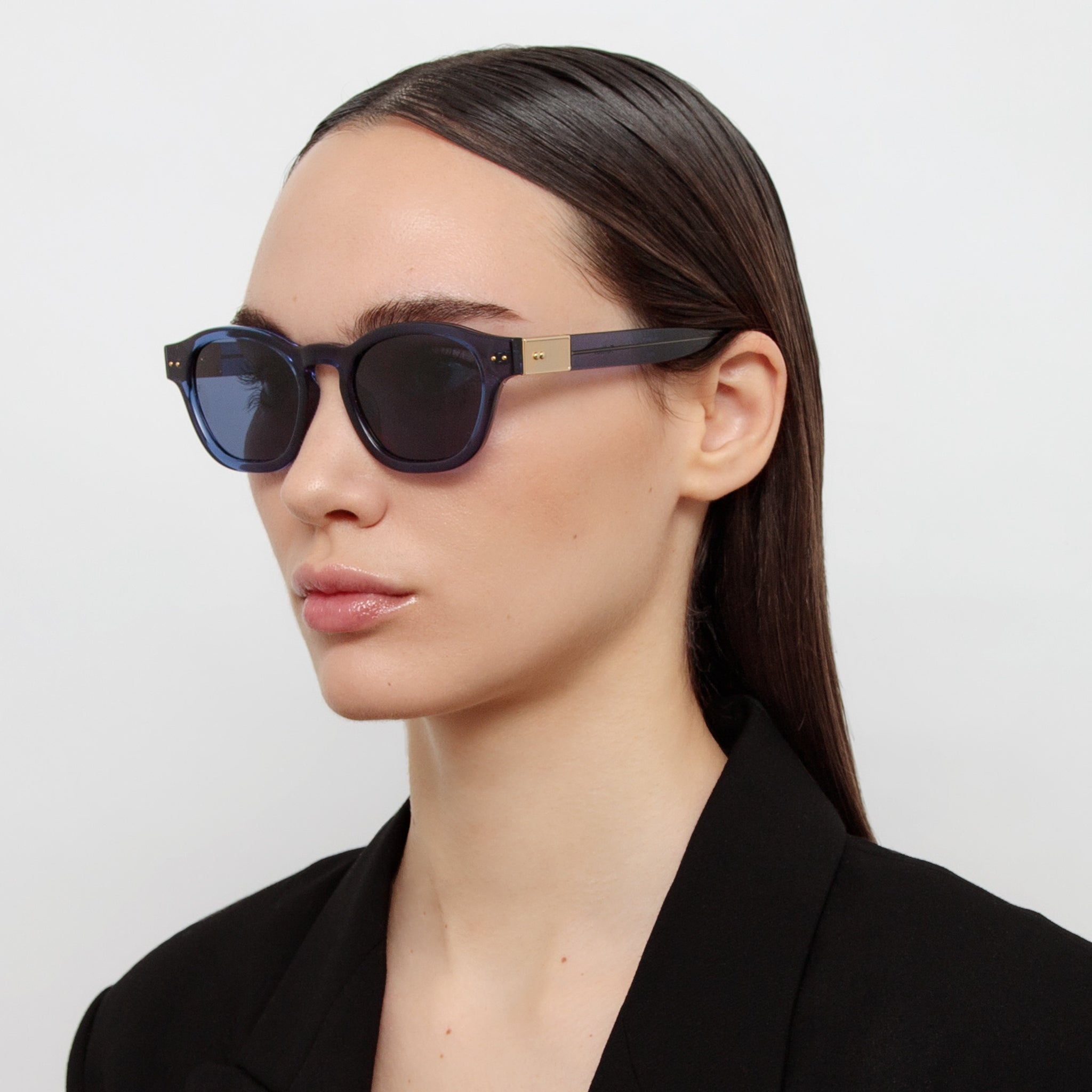 Talbot Sunglasses in Navy - LINDA FARROW - Sunglasses -