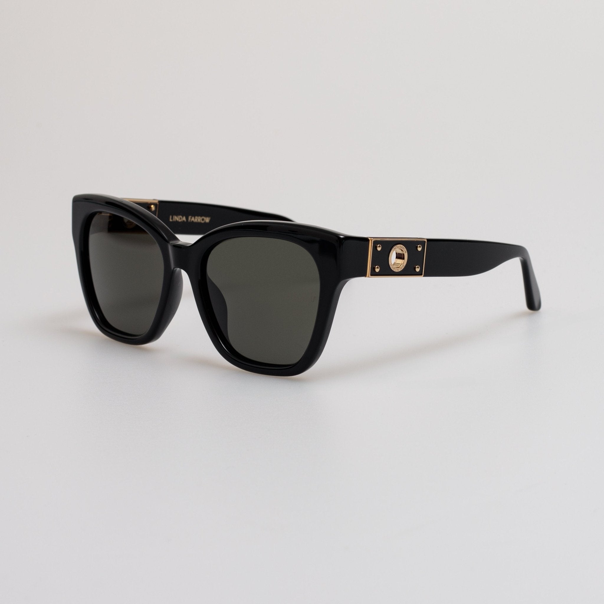 Tamara Cat Eye Sunglasses in Black - LINDA FARROW - Sunglasses -