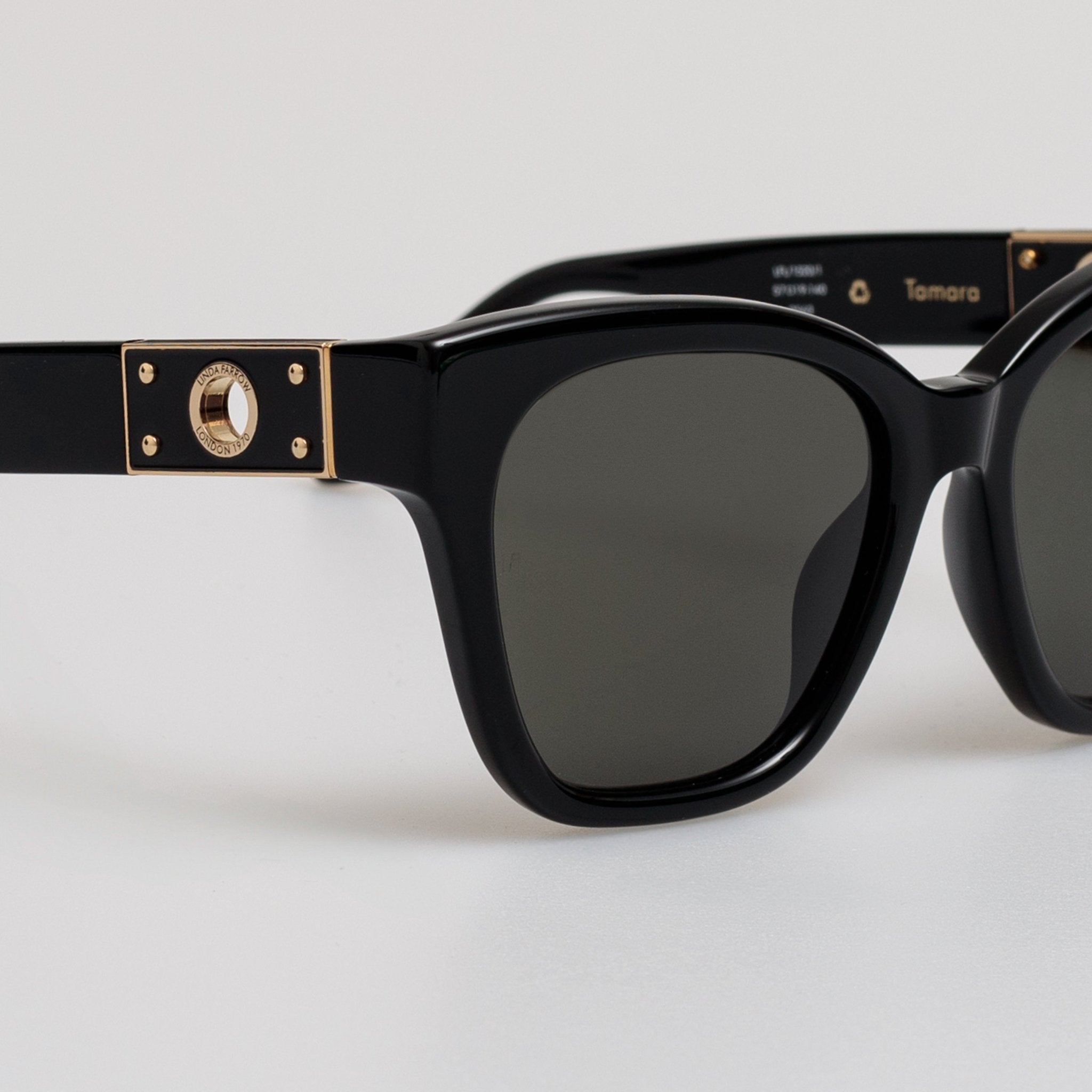 Tamara Cat Eye Sunglasses in Black - LINDA FARROW - Sunglasses -