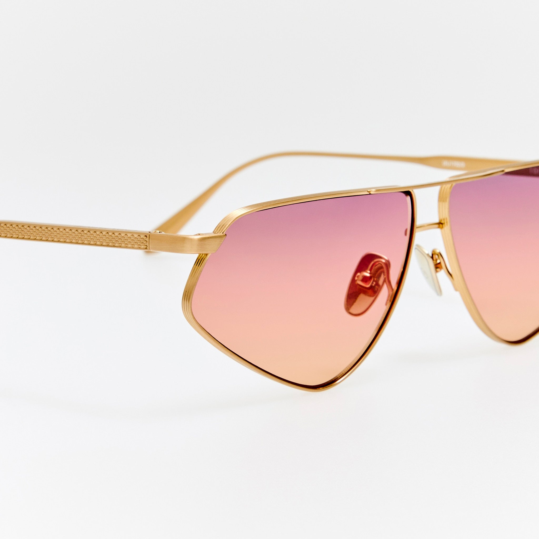 Tarian Sunglasses in Matt Champagne and Sunset - LINDA FARROW - Sunglasses -