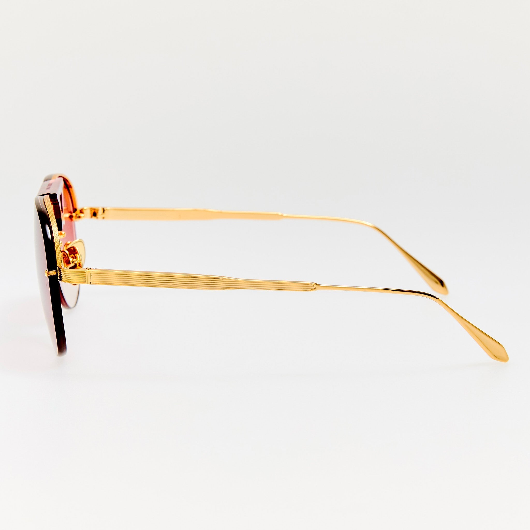 Taya Sunglasses in 22K Gold and Red - LINDA FARROW - Sunglasses -