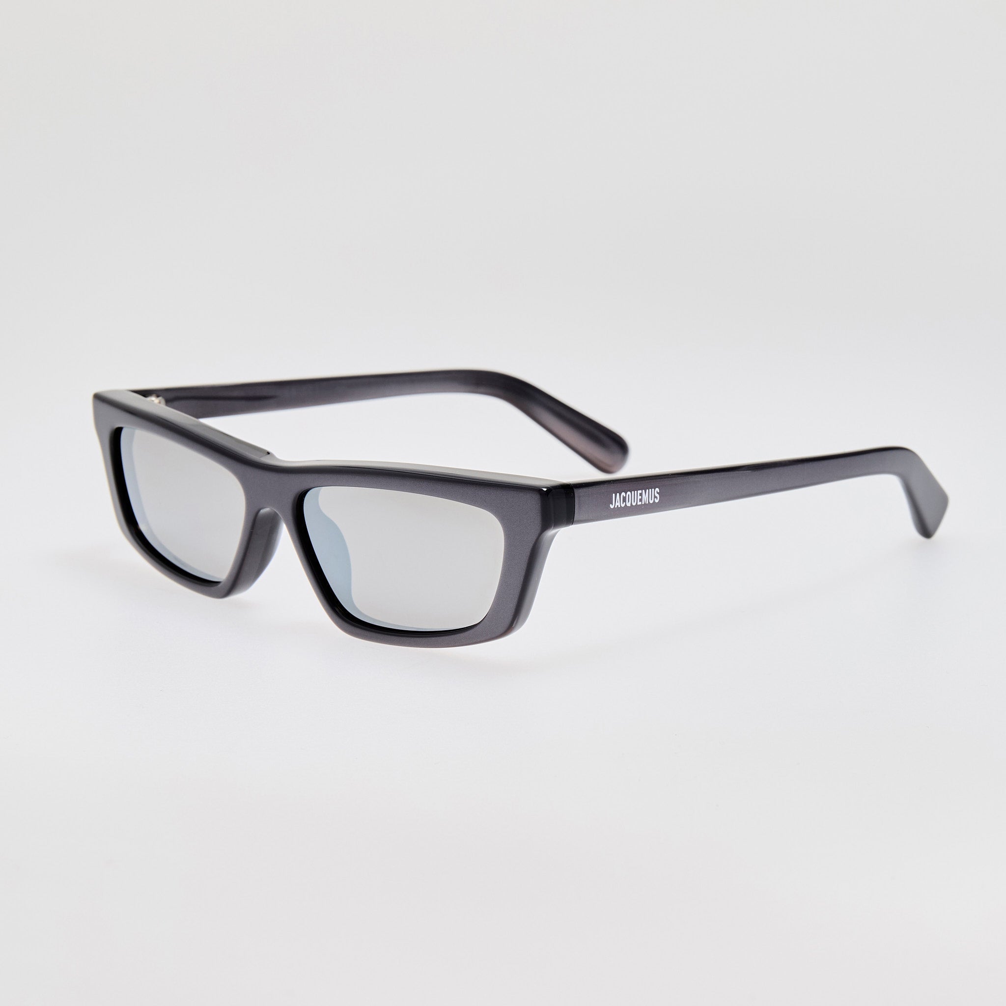 Trapezi Sunglasses in Metallic Gunmetal - LINDA FARROW - Sunglasses -
