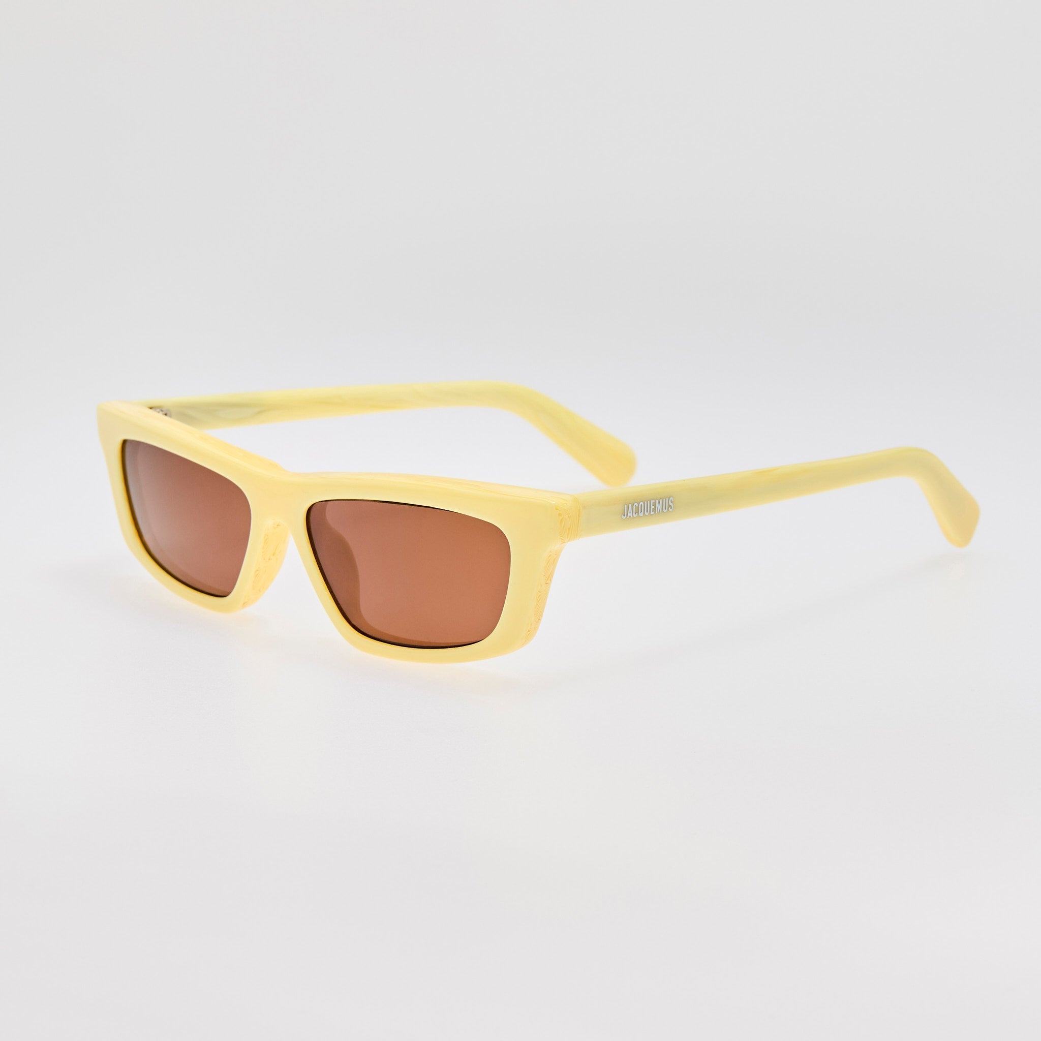 Trapezi Sunglasses in Yellow Stripe - LINDA FARROW - Sunglasses -