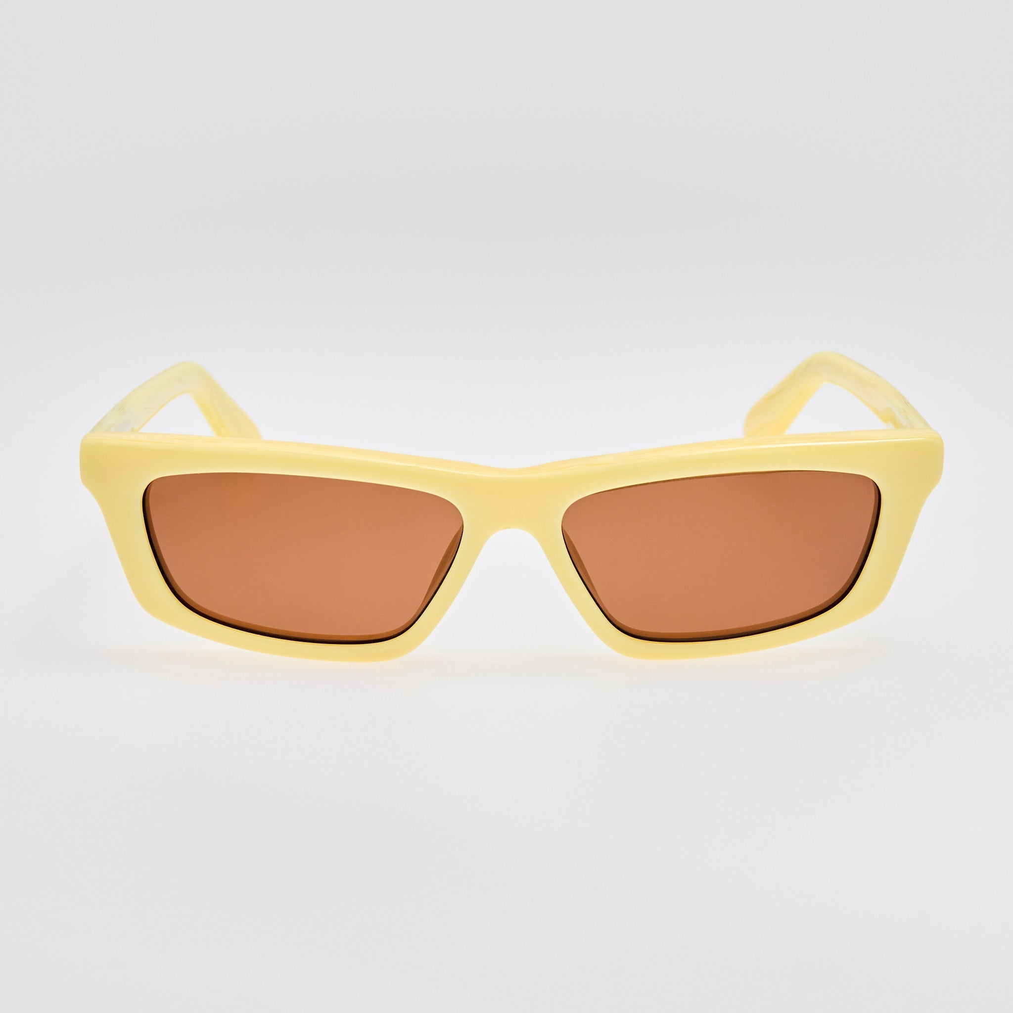 Trapezi Sunglasses in Yellow Stripe - LINDA FARROW - Sunglasses -