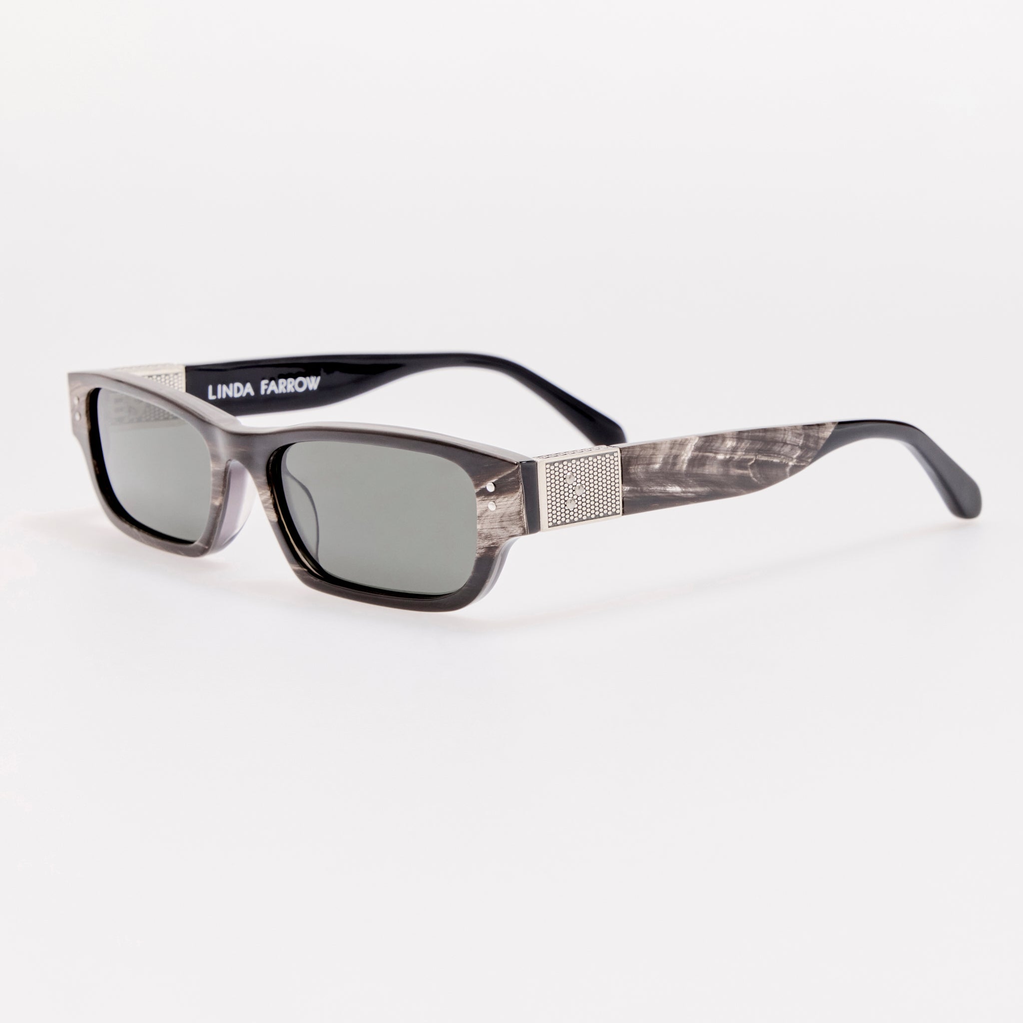 Turner Sunglasses in Buffalo Horn and 925 Sterling Silver - LINDA FARROW-Sunglasses-