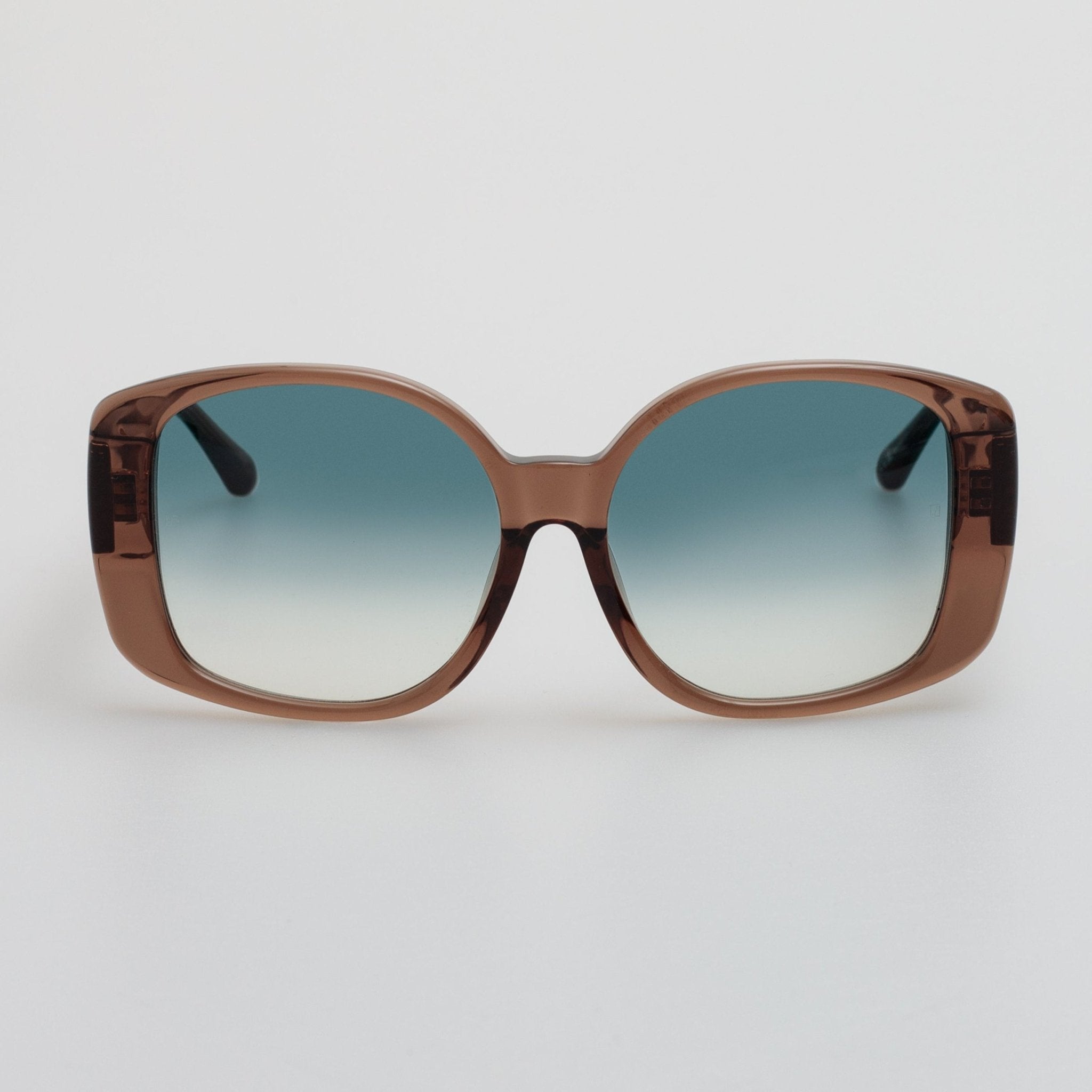 Venus Oversized Sunglasses in Aqua - LINDA FARROW - Sunglasses -