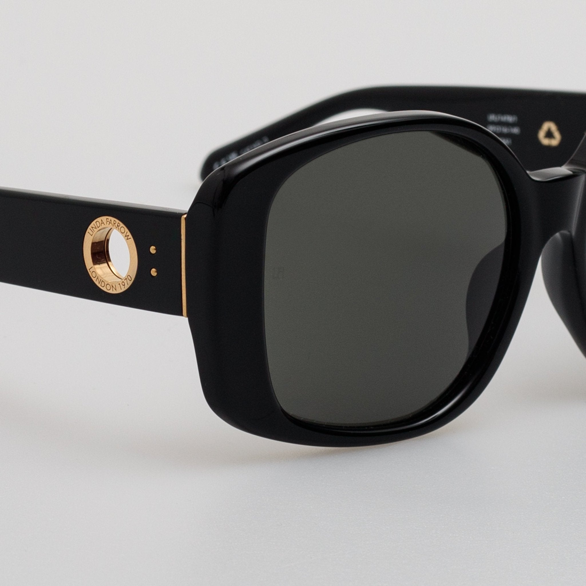 Venus Oversized Sunglasses in Black - LINDA FARROW - Sunglasses -