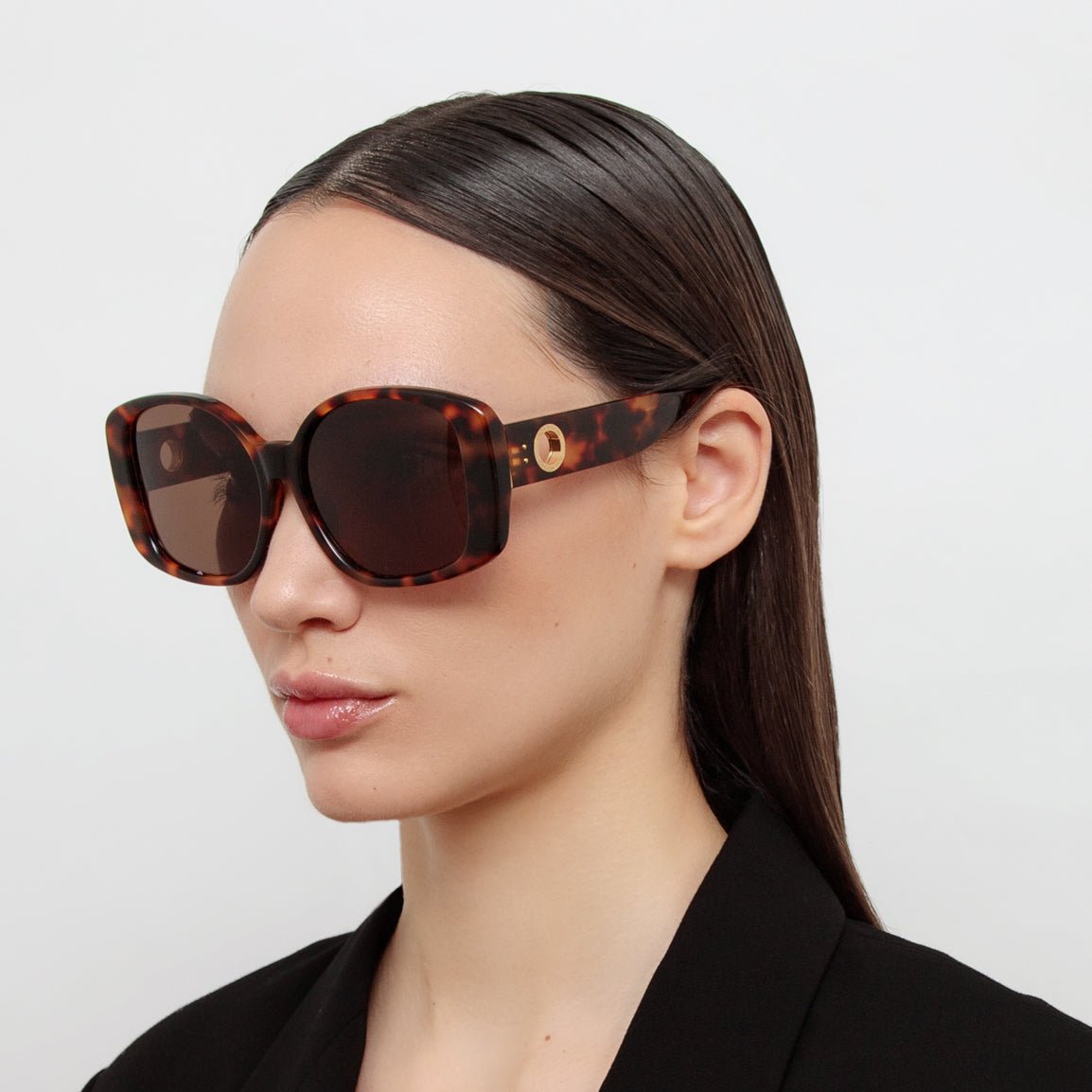 Venus Oversized Sunglasses in Tortoiseshell - LINDA FARROW - Sunglasses -