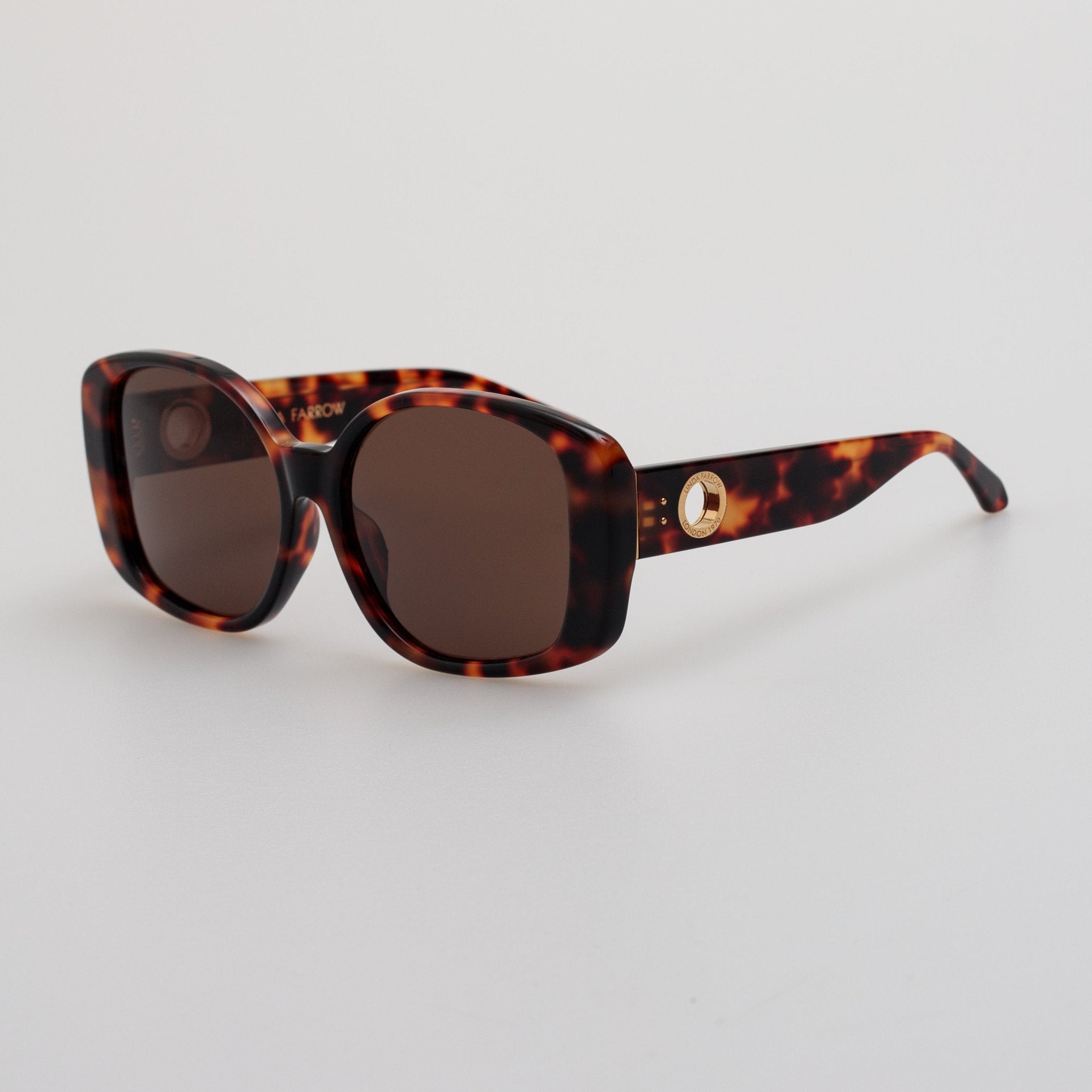Venus Oversized Sunglasses in Tortoiseshell - LINDA FARROW - Sunglasses -