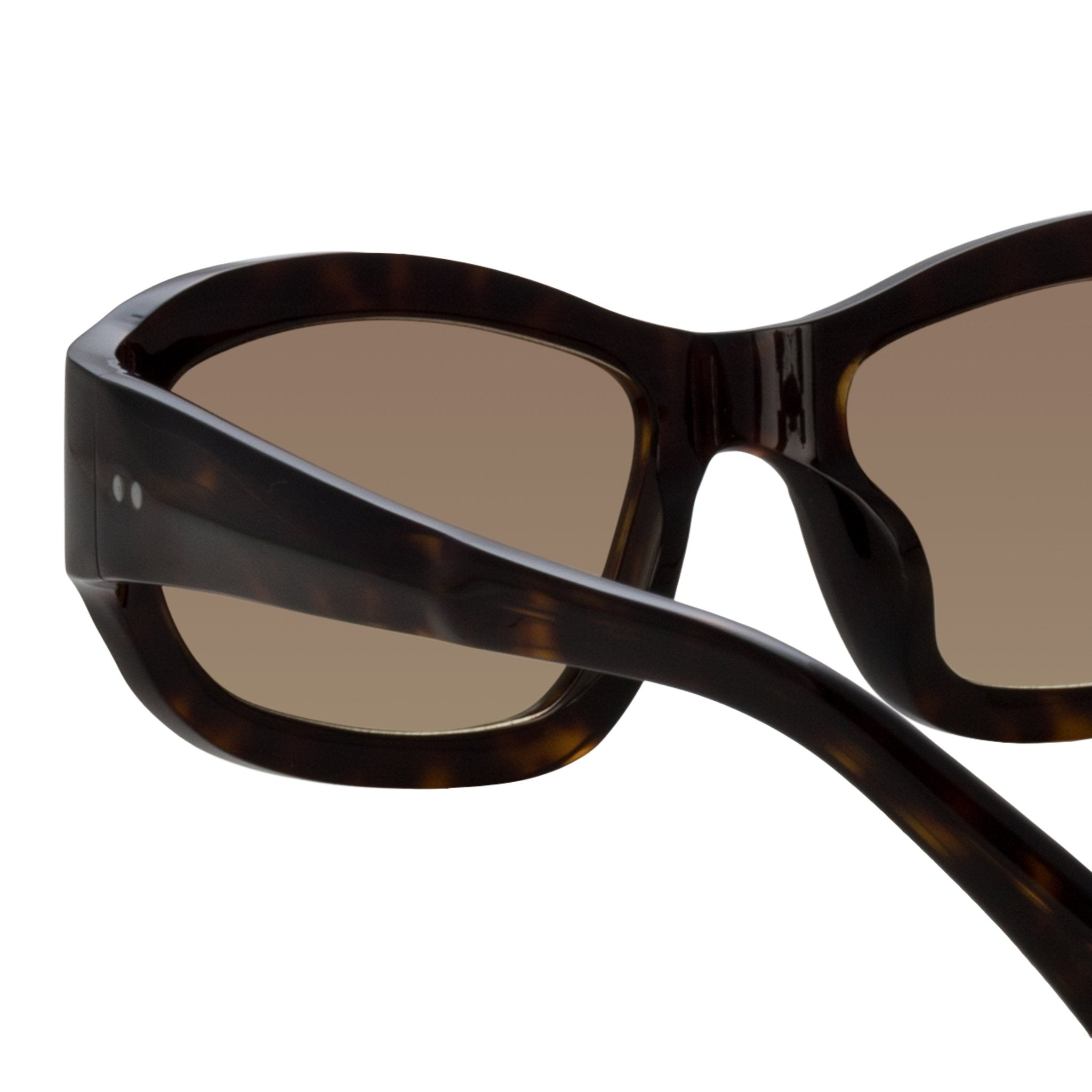Wrap Sunglasses in Dark Tortoiseshell - LINDA FARROW - Sunglasses -