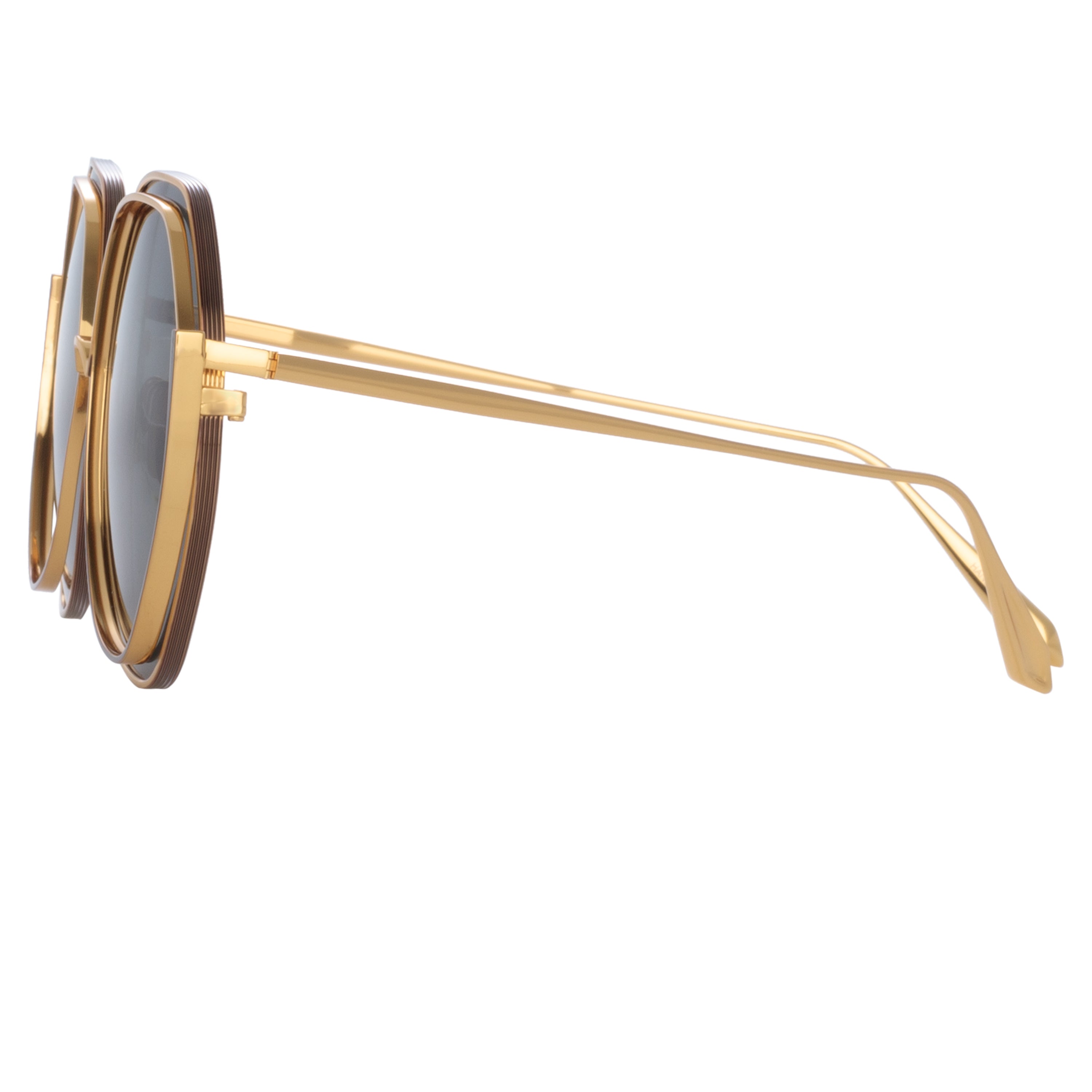 Aspen Sunglasses in 22K Gold and Grey