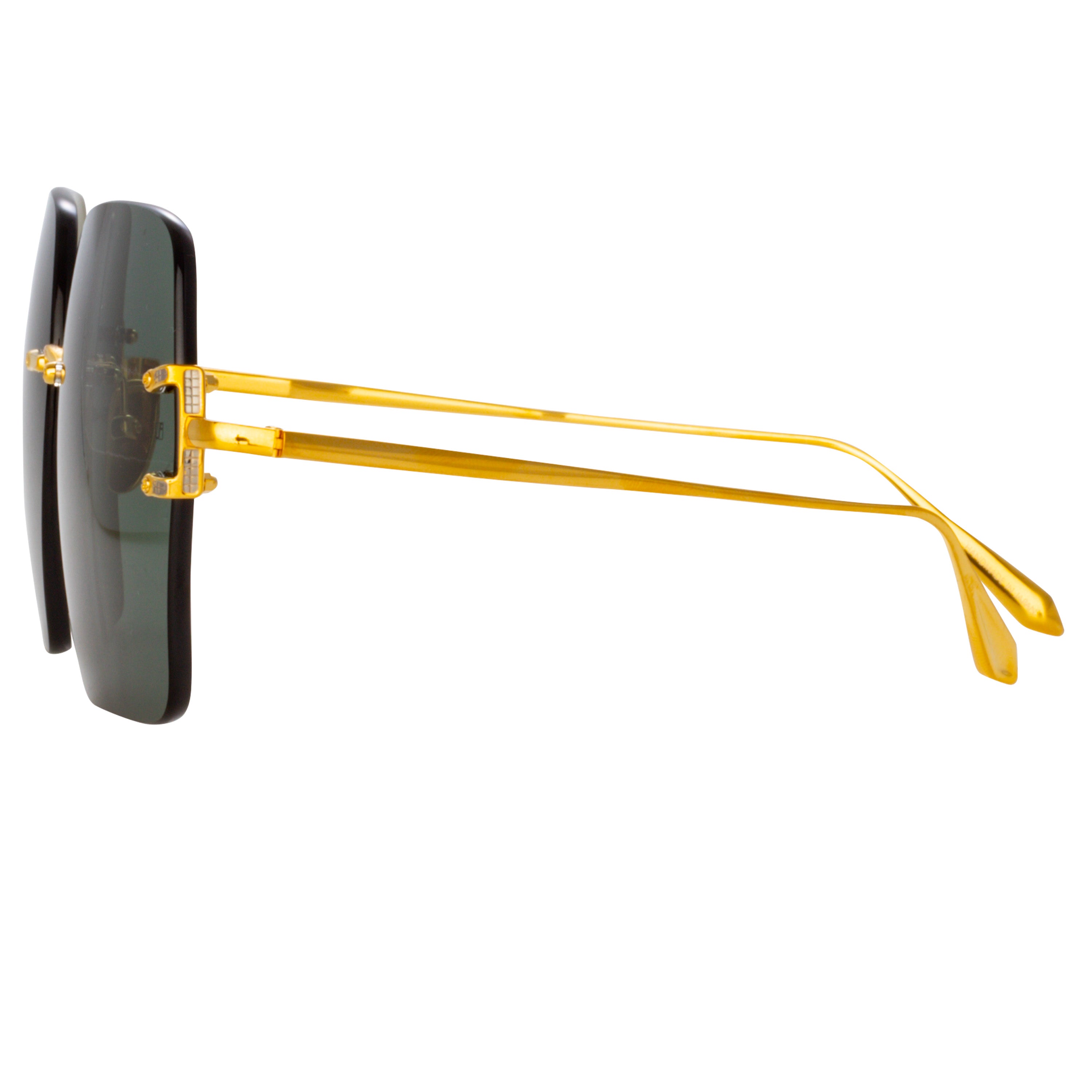 Carina Sunglasses in 22K Gold and Green