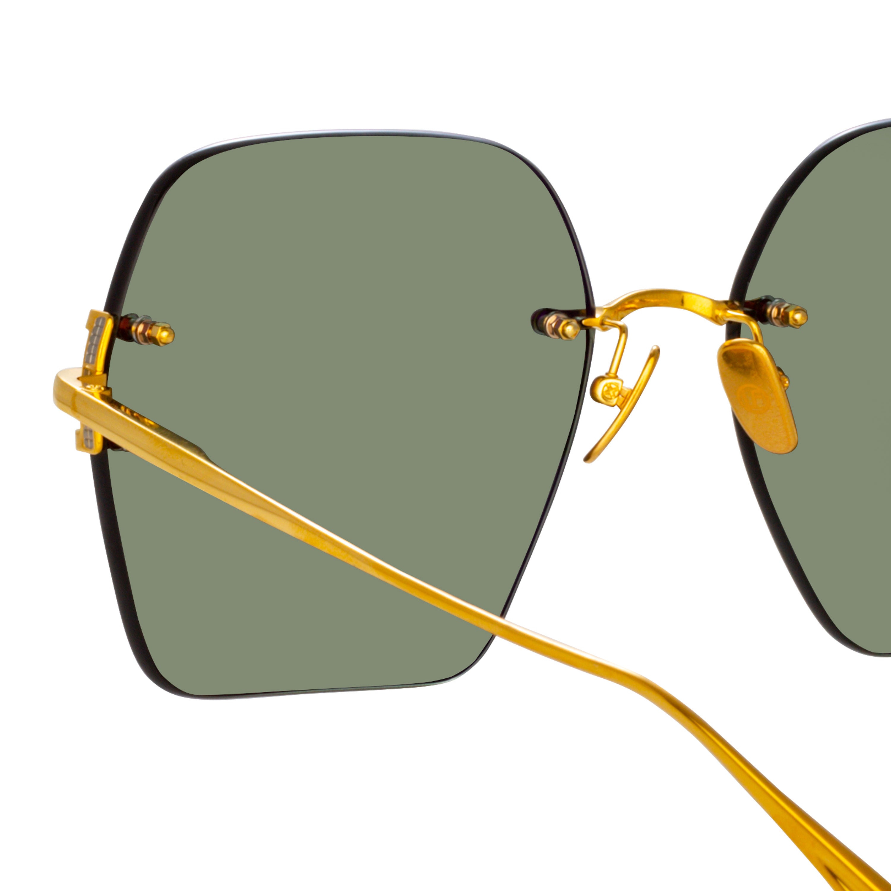 Carina Sunglasses in 22K Gold and Green