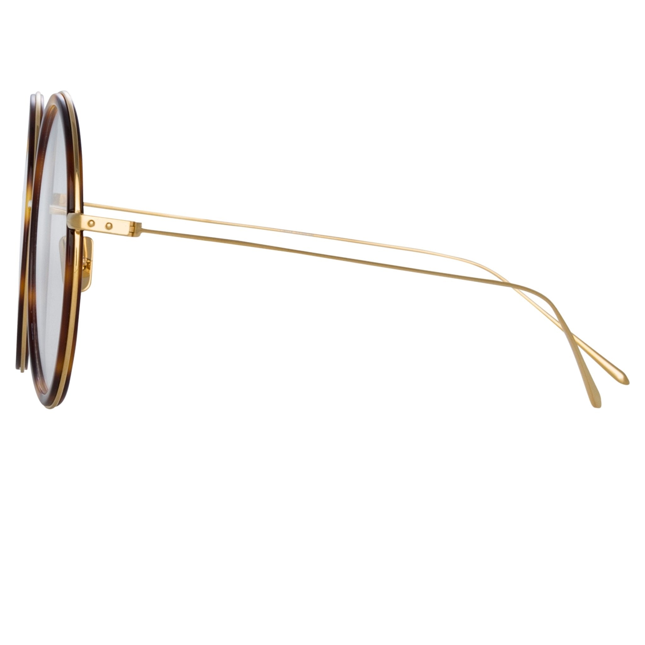 Alesia Round Sunglasses in Tortoiseshell - LINDA FARROW - Optical Frame -