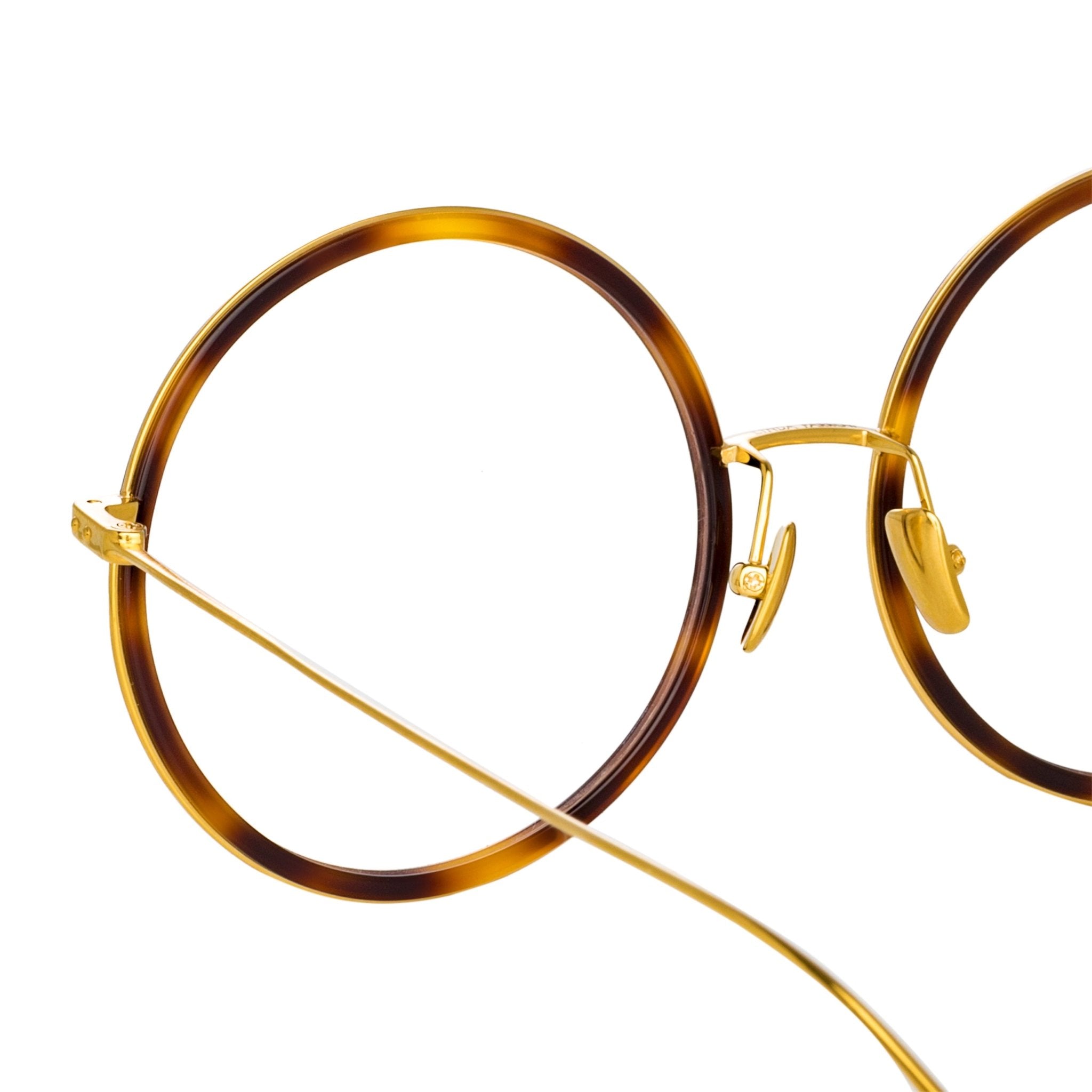Alesia Round Sunglasses in Tortoiseshell - LINDA FARROW - Optical Frame -