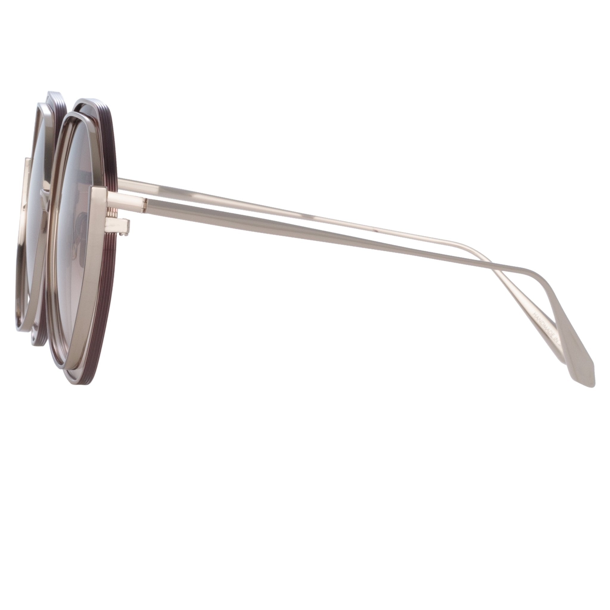 Aspen Sunglasses in 22K Gold and Mocha - LINDA FARROW - Sunglasses -