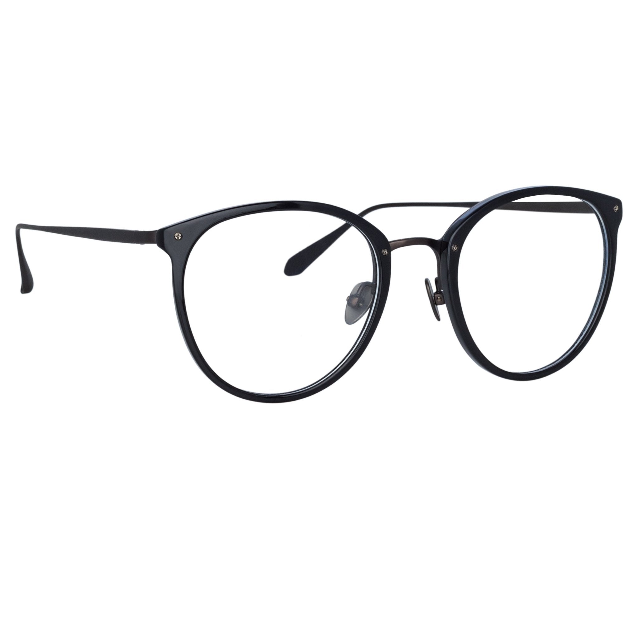 Calthorpe Optical Frame in Black and Nickel - LINDA FARROW - Optical Frame -