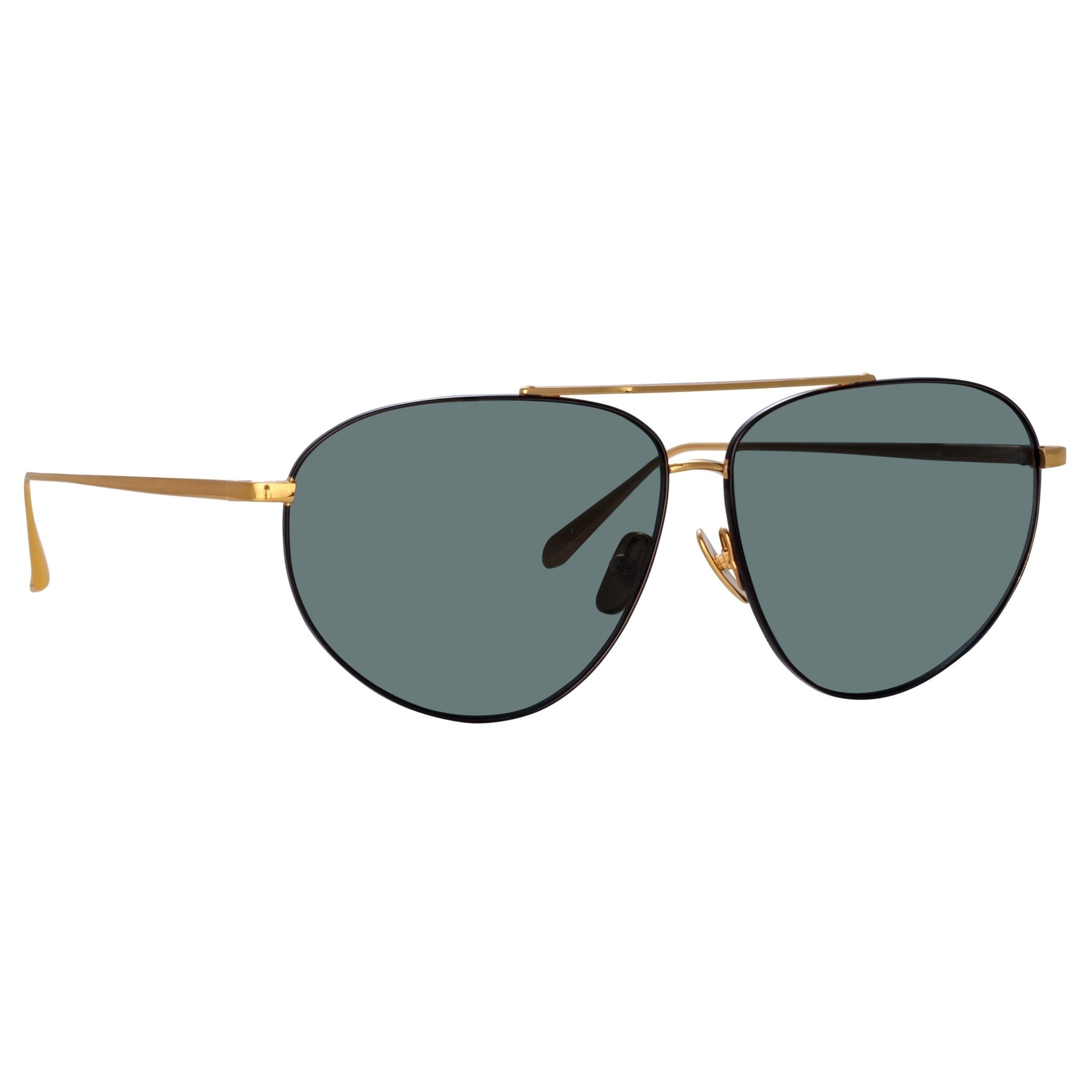 Gabriel Sunglasses in 22K Yellow Gold - LINDA FARROW - Sunglasses -