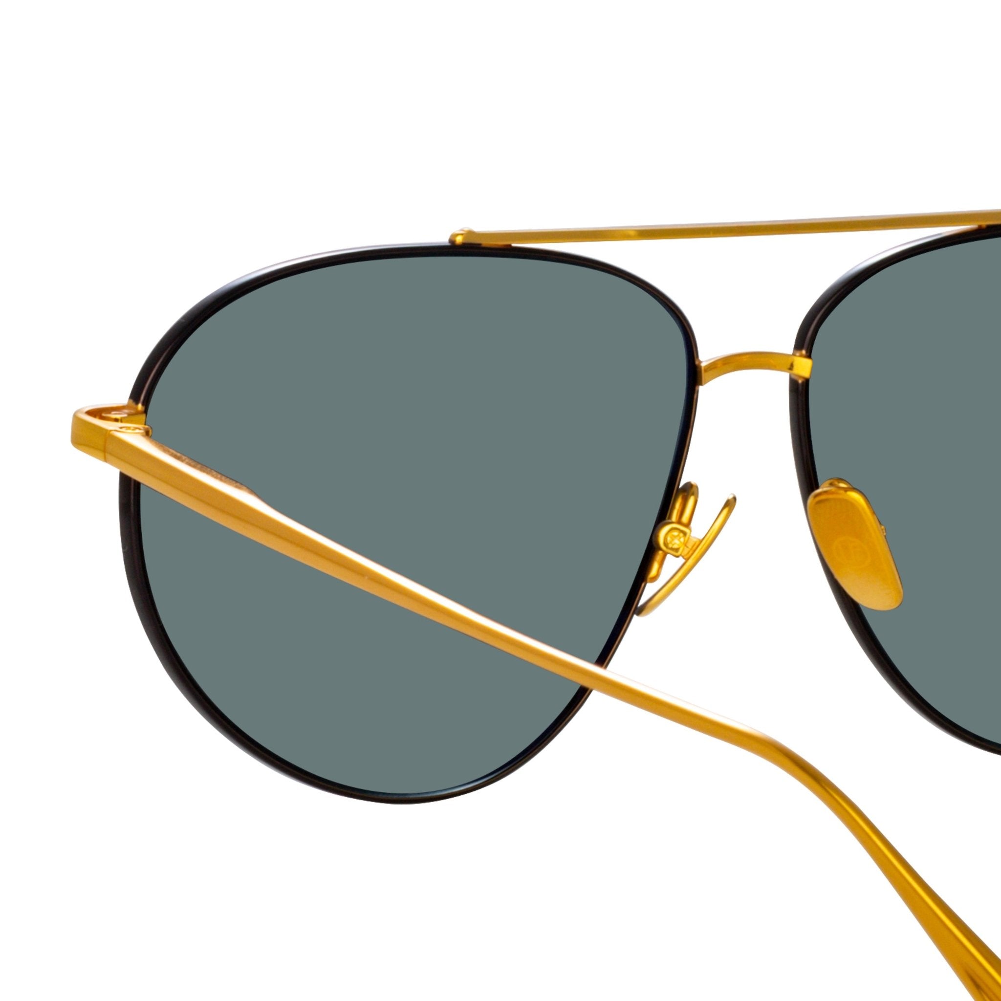 Gabriel Sunglasses in 22K Yellow Gold - LINDA FARROW - Sunglasses -